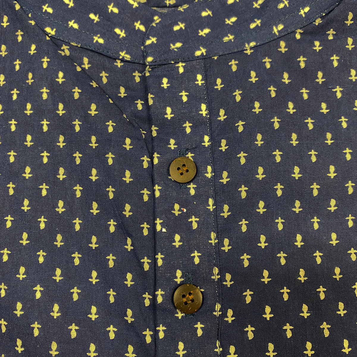 AR Mens Block Print Short Kurta - Vintage India NYC