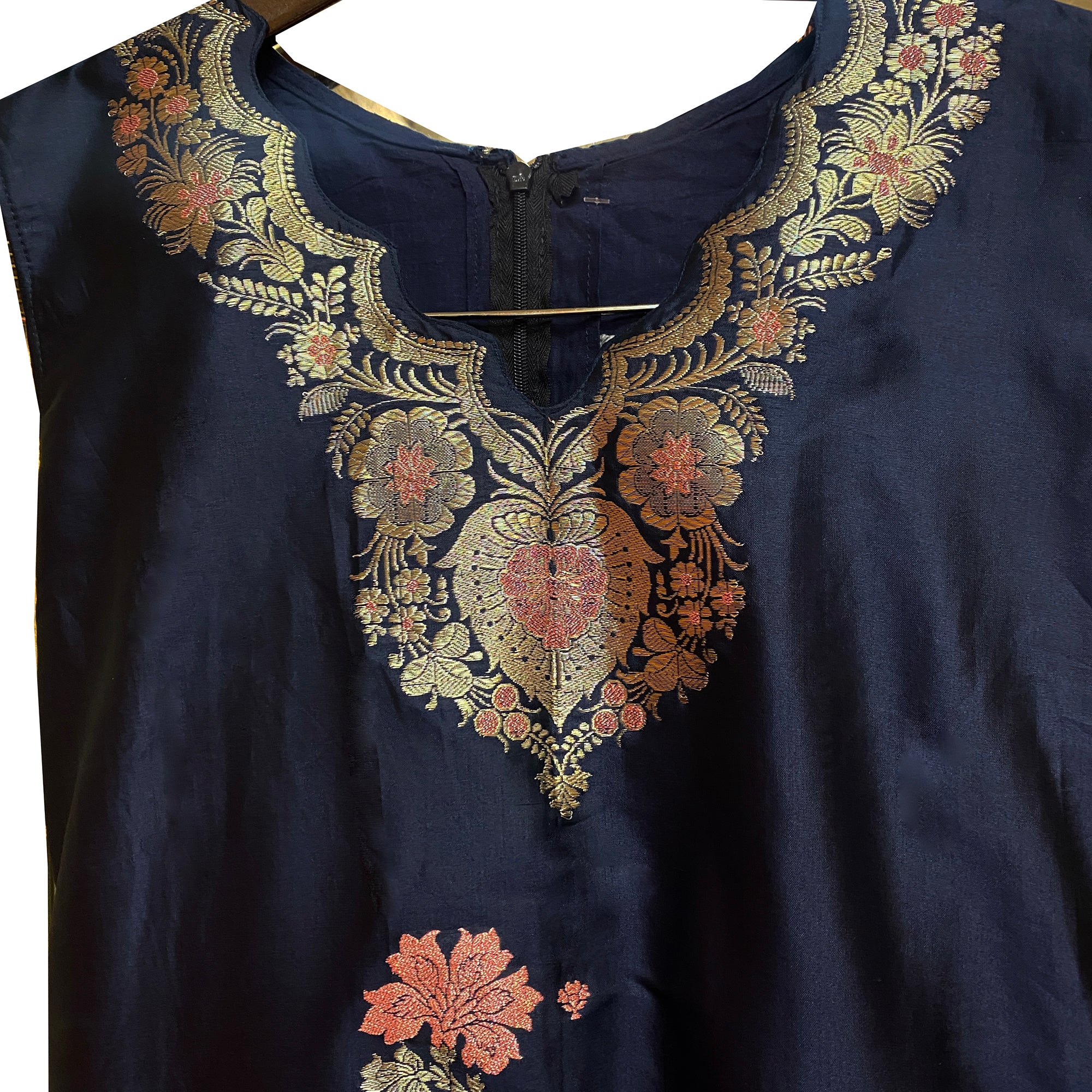 Navy Silk Salwar Set - Vintage India NYC