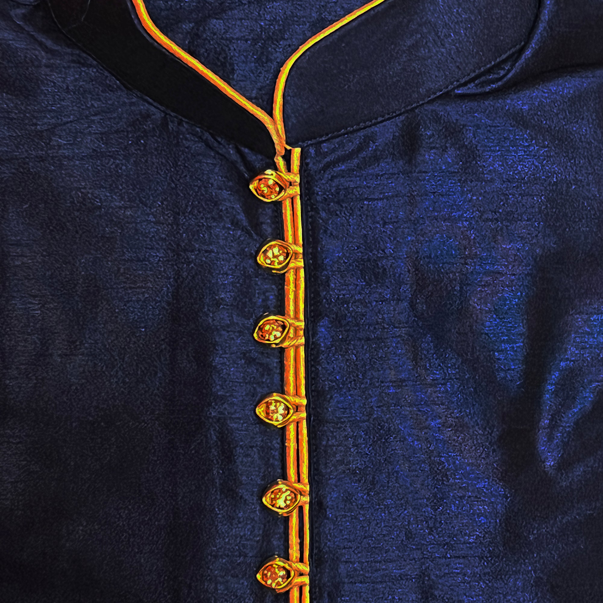 DT Navy or White Short Kurta - Vintage India NYC