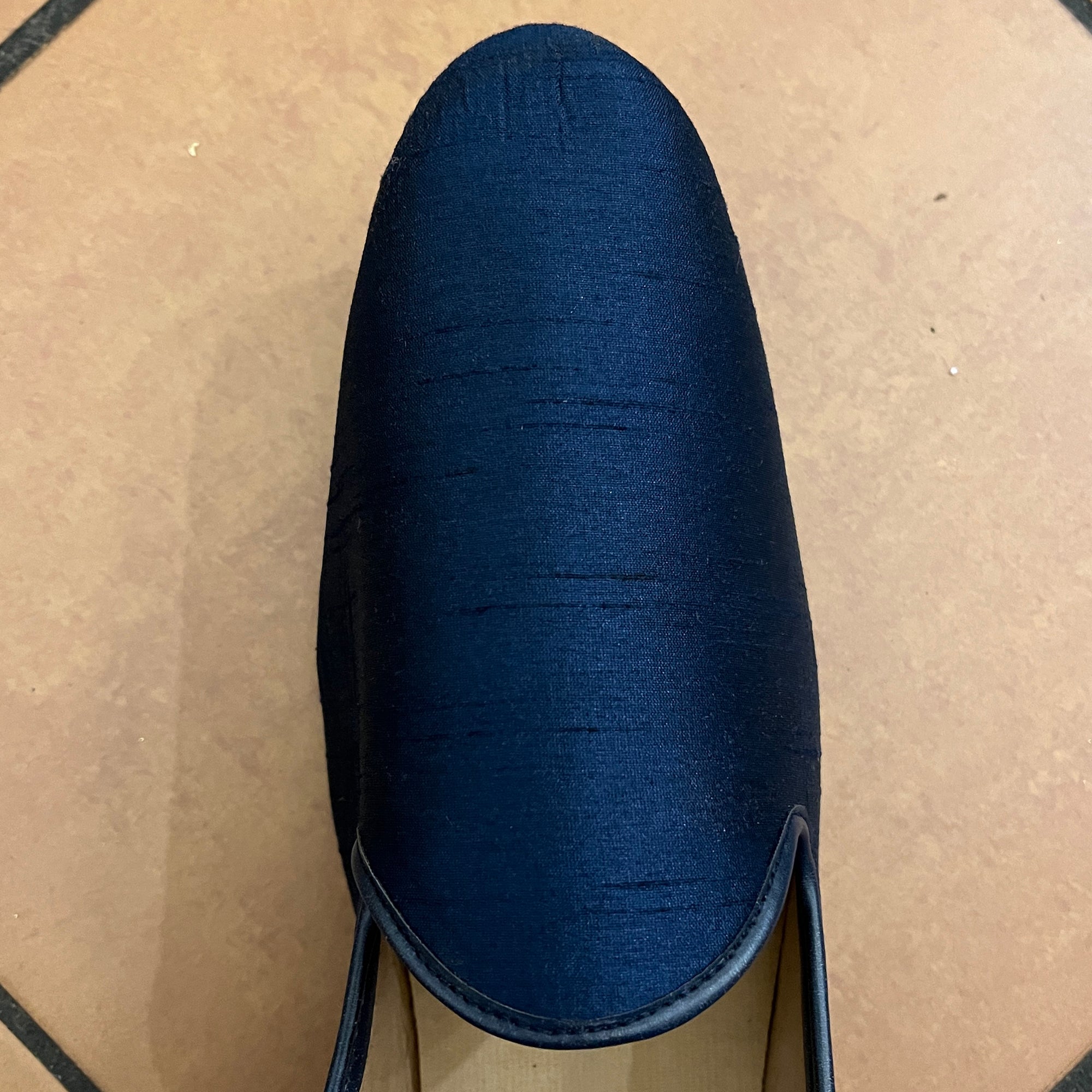 YD Navy Silk Loafer - Vintage India NYC