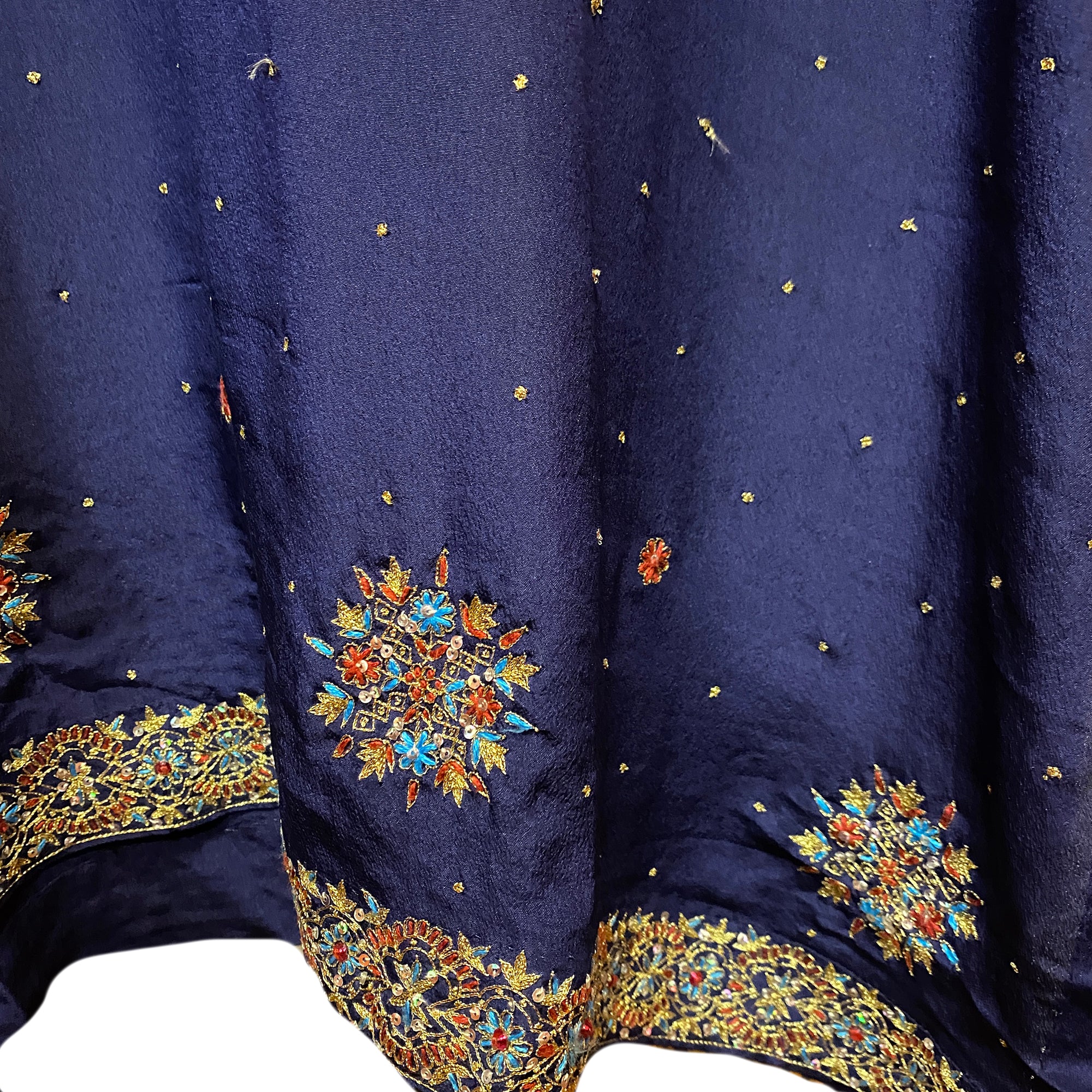 Navy Silk Salwar Kameez Set - Vintage India NYC