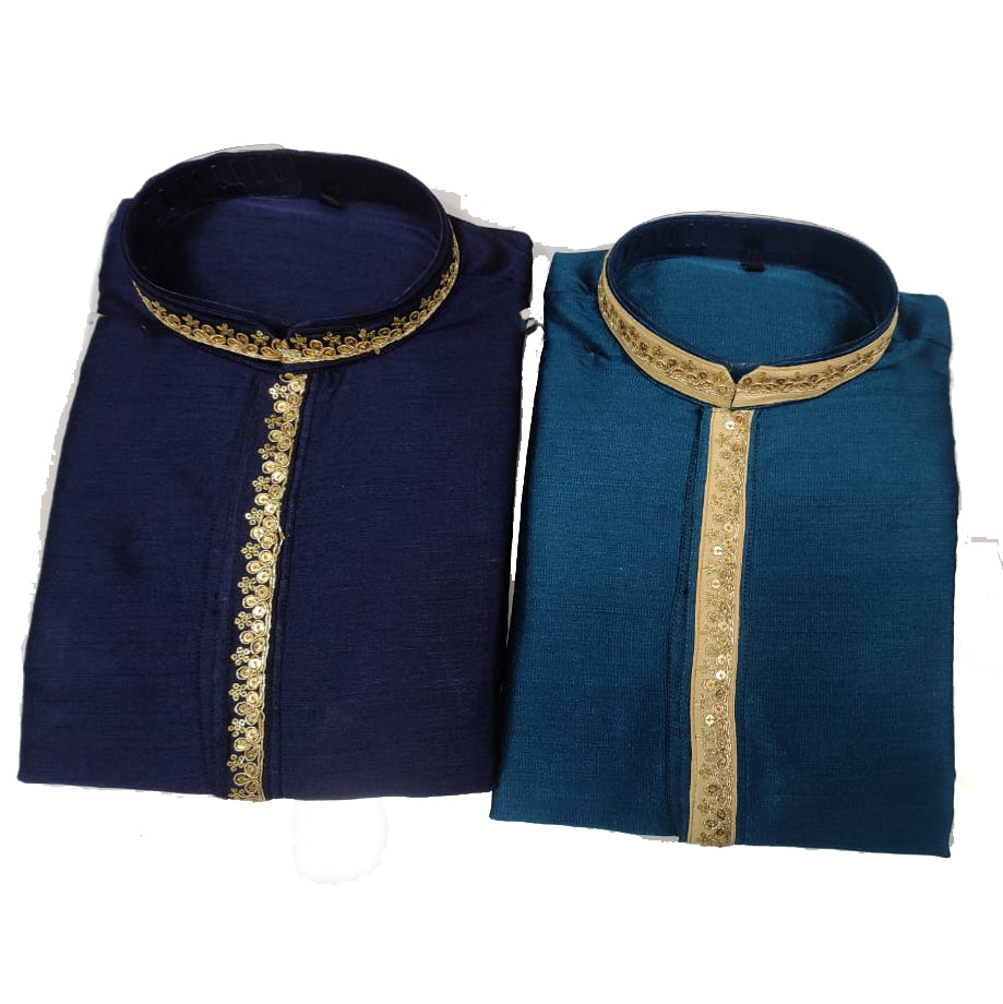 YD Navy and Teal Kurtas - Vintage India NYC