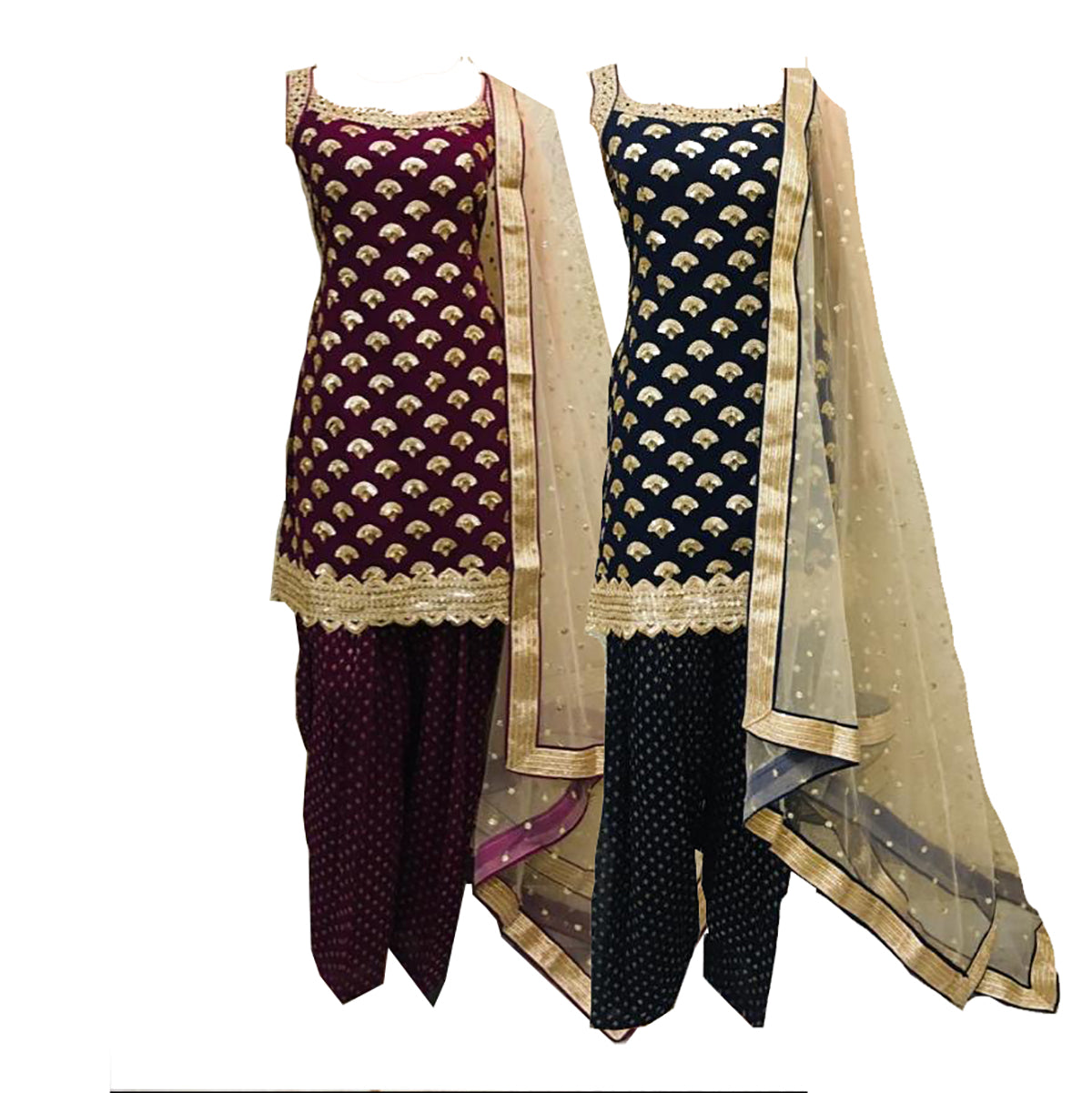 DT Georgette Salwar Sets-2 Colors - Vintage India NYC