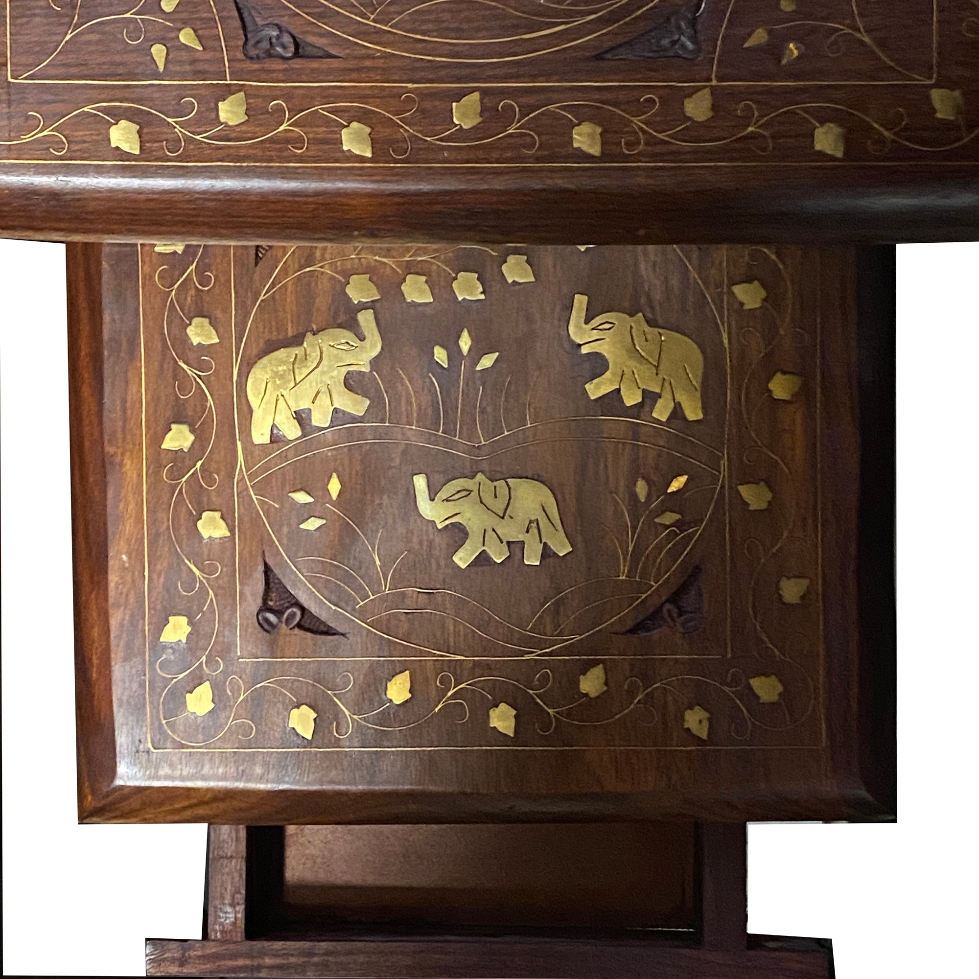 Hand Carved Nesting Tables Set - Vintage India NYC