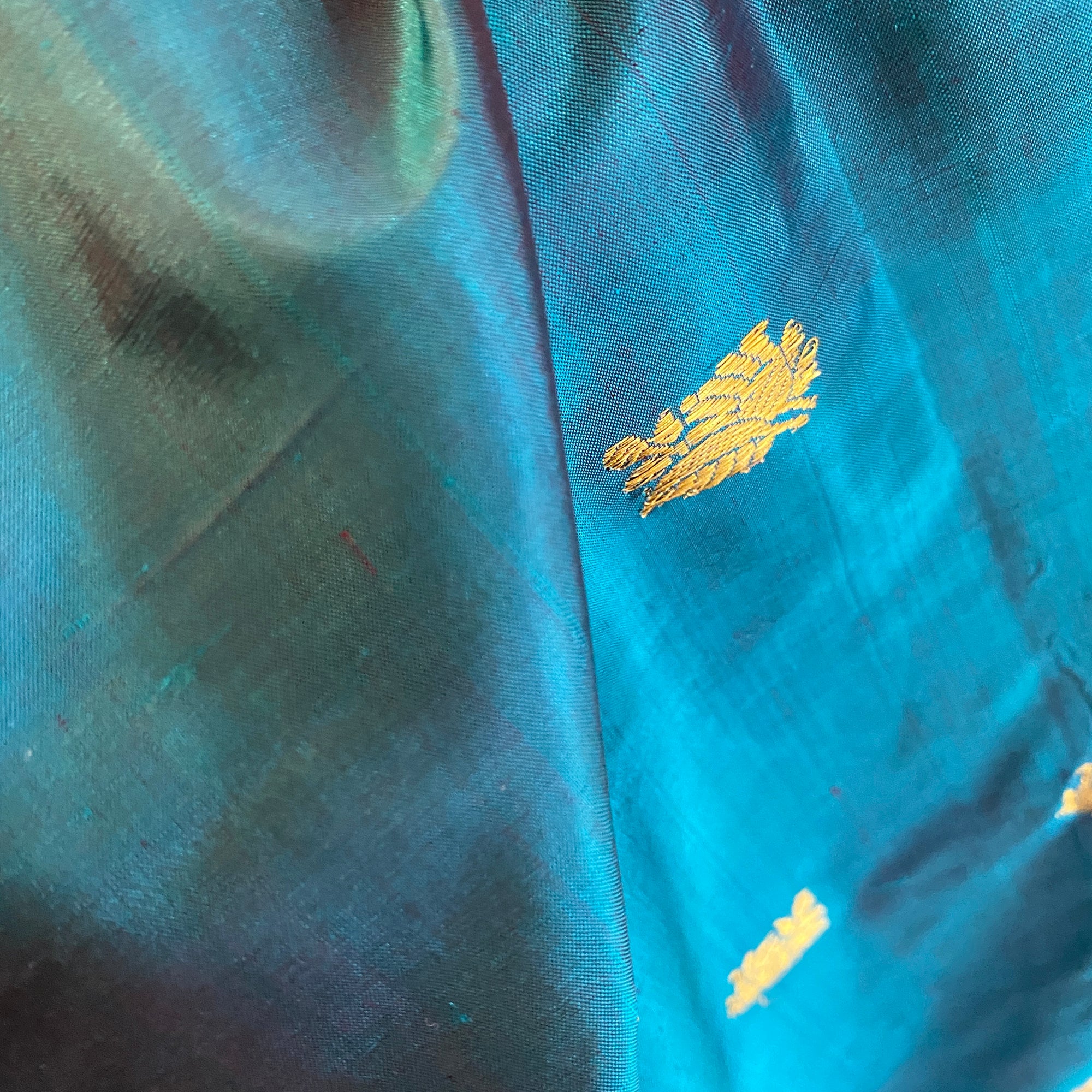 Handwoven Pure Silk and Gold Zari Dupatta Stoles-Many Colors - Vintage India NYC