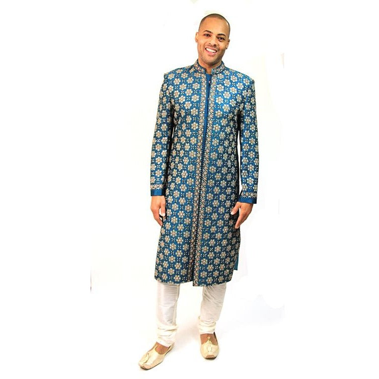 VM Ocean Blue Sherwani - Vintage India NYC