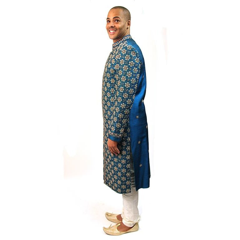 VM Ocean Blue Sherwani - Vintage India NYC