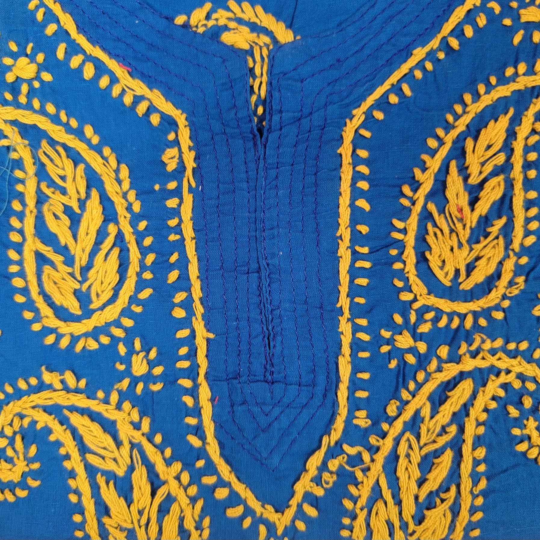 AR Short Embroidered Cotton Tunic Kurti-XS - Vintage India NYC