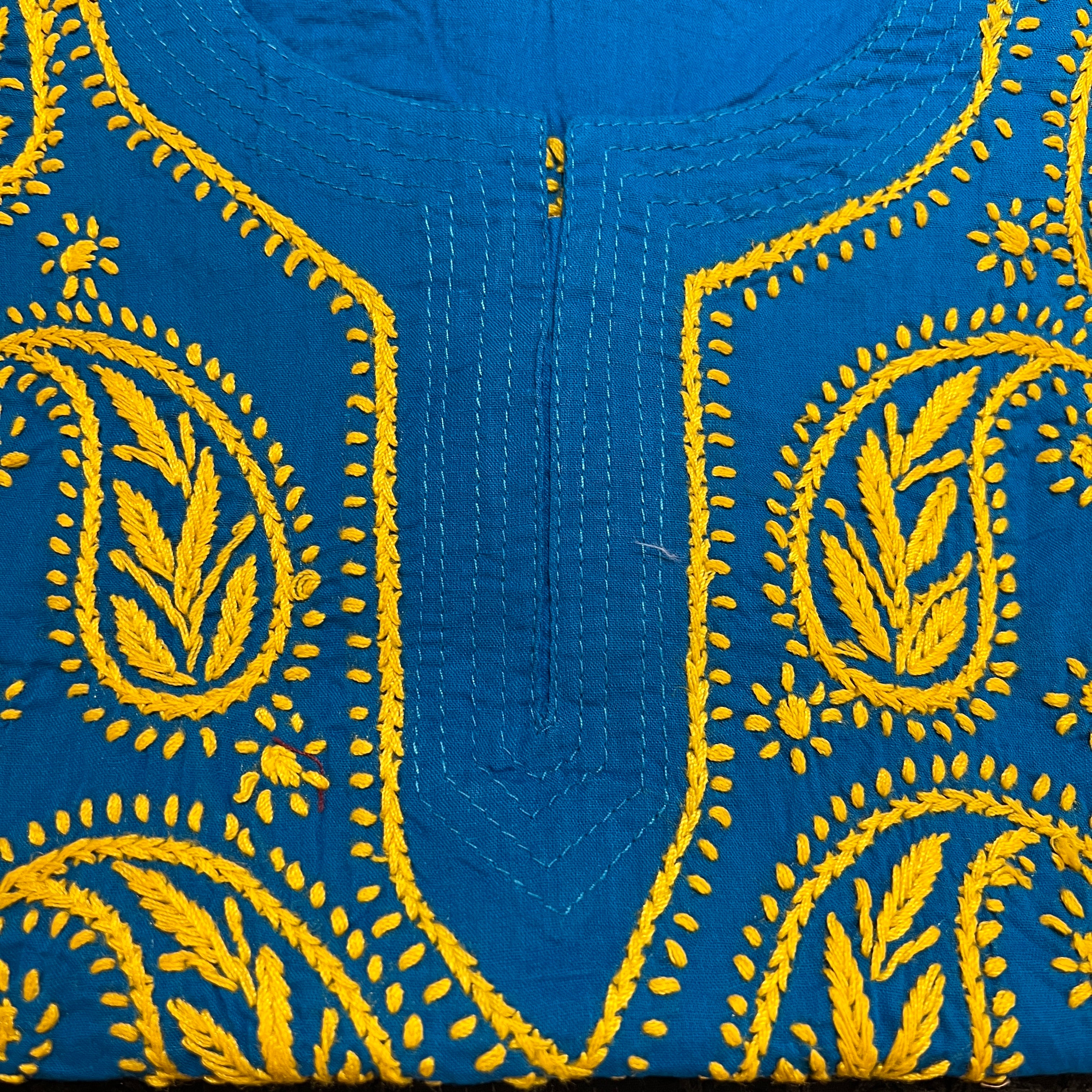 AR Short Embroidered Cotton Tunic Kurti-S - Vintage India NYC