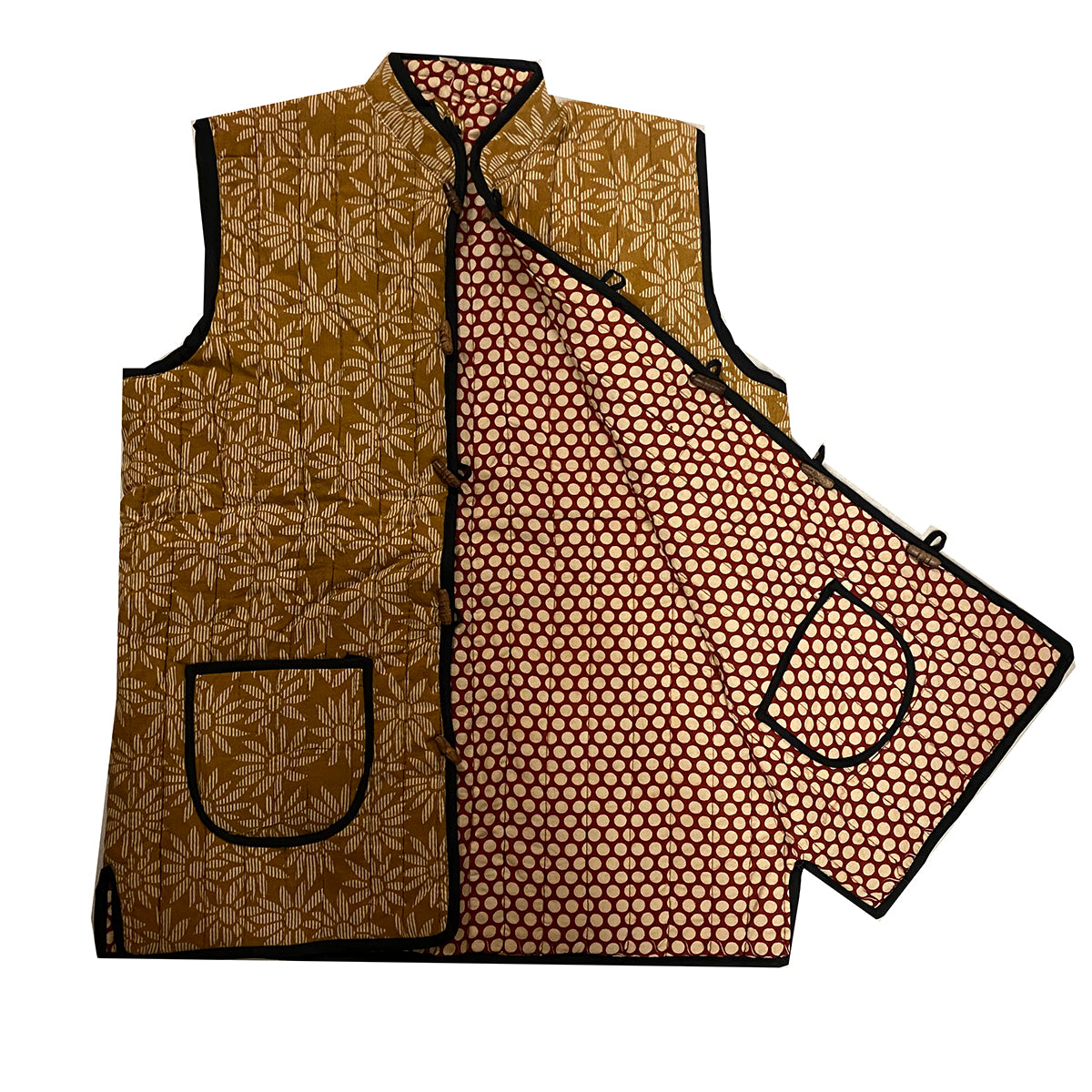 Mens Reversible Quilted Vests - Vintage India NYC