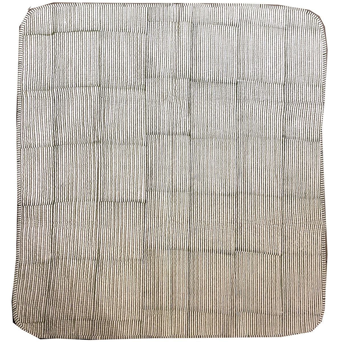 SC Blockprint Baby Blankets-Navy & Olive - Vintage India NYC
