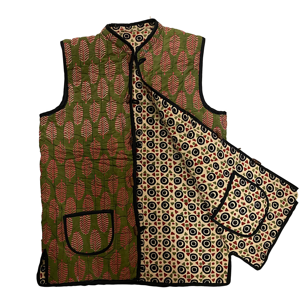 Mens Reversible Quilted Vests - Vintage India NYC