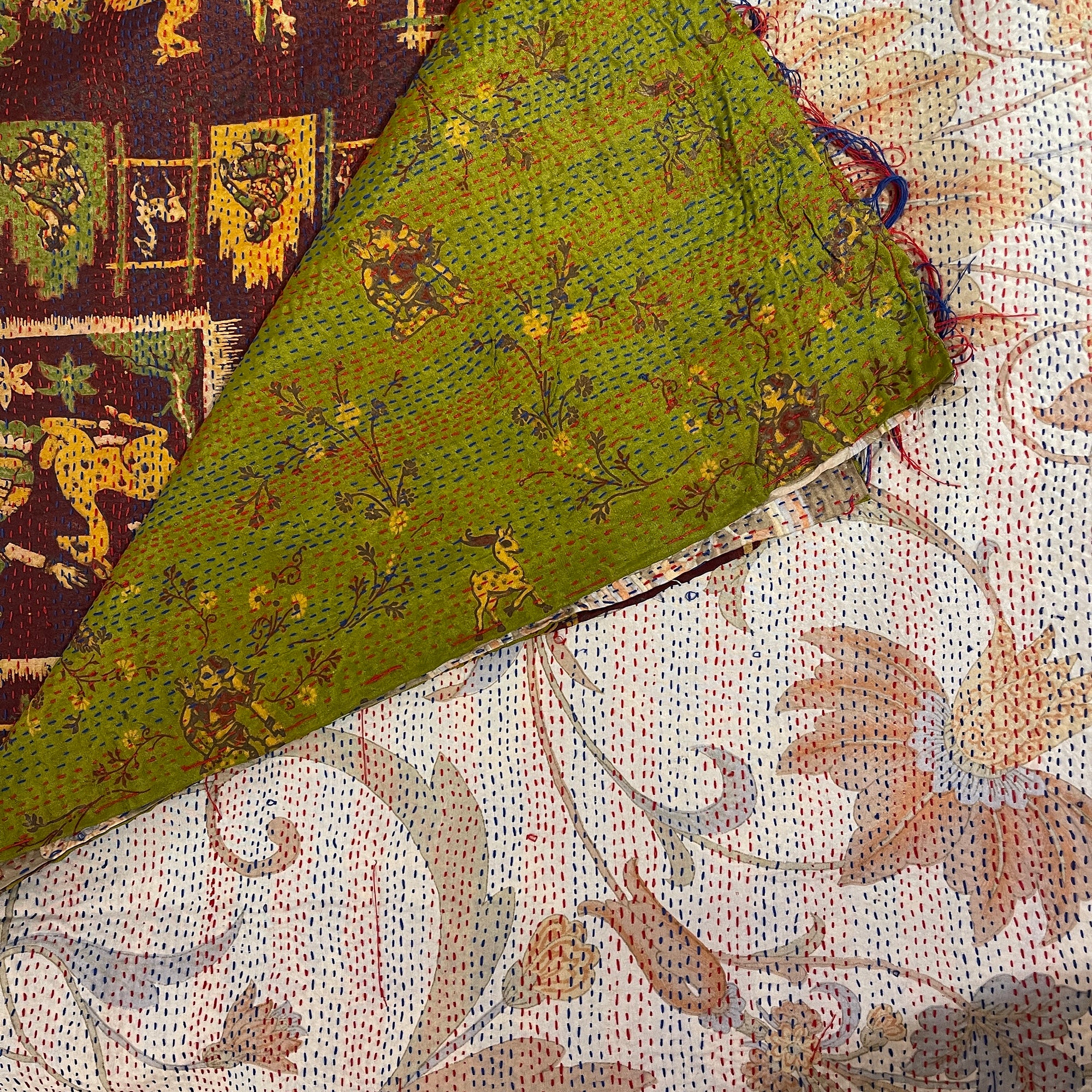 Silk Kantha Stoles - Vintage India NYC