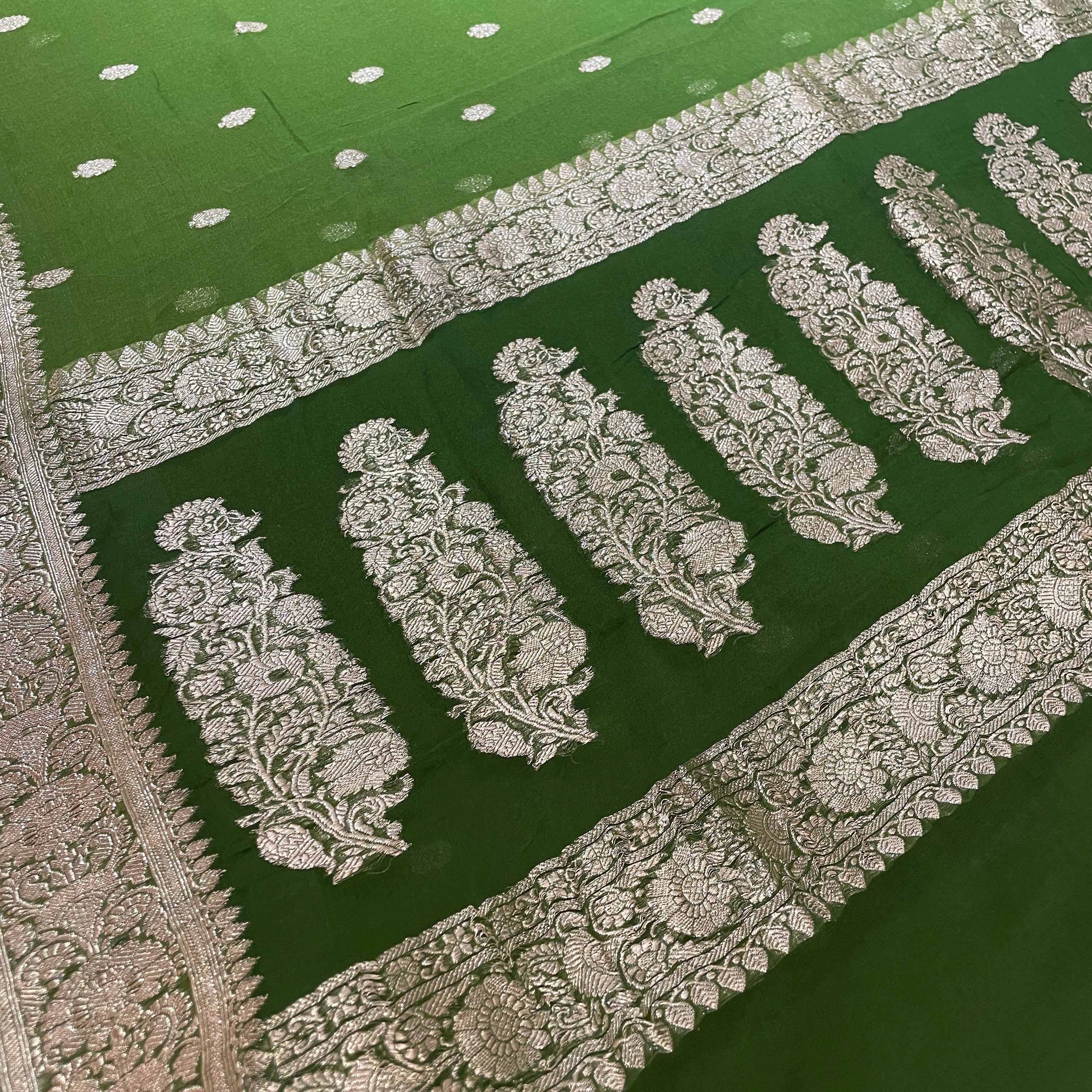 Vintage Georgette Banarasi  Saree 807 - Vintage India NYC