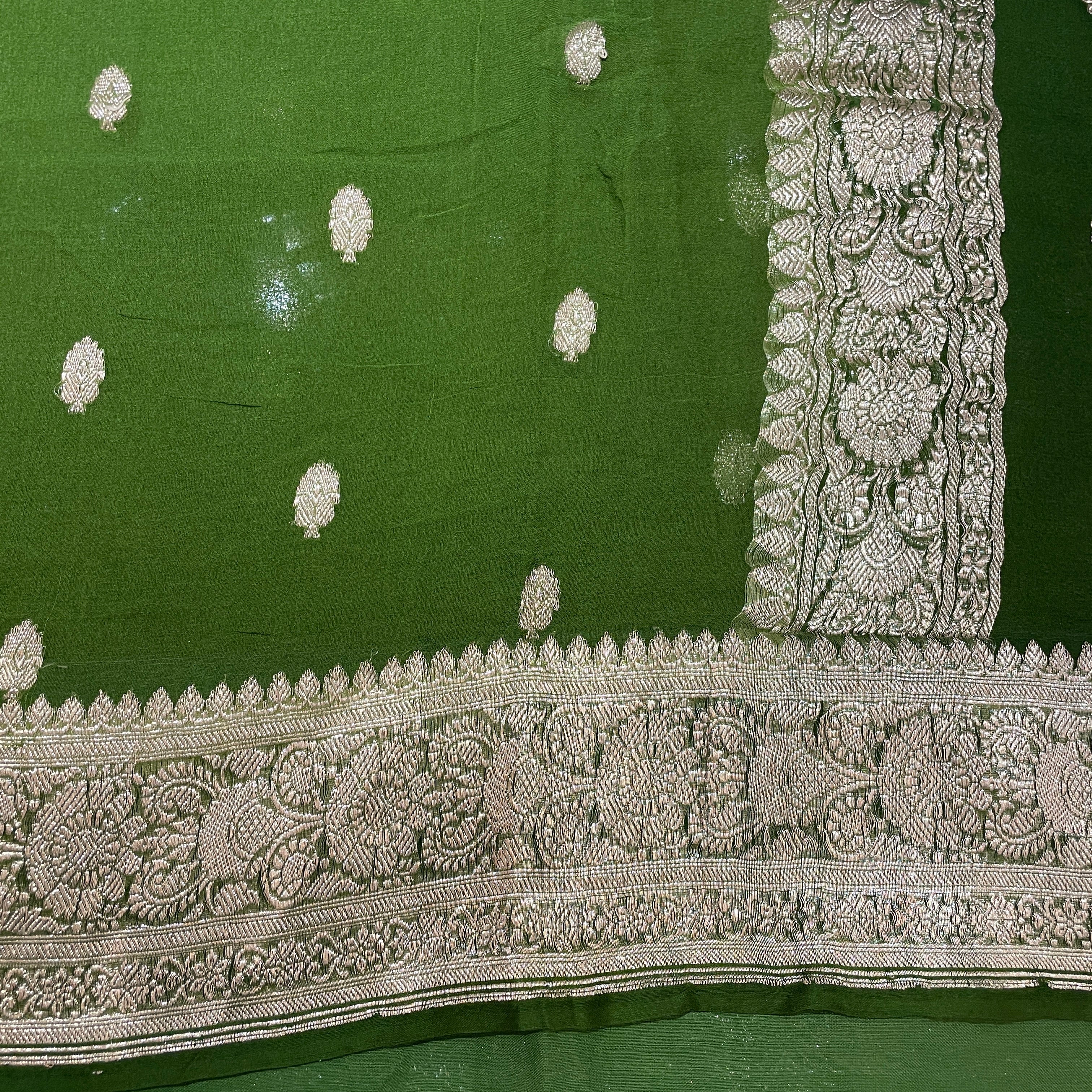Vintage Georgette Banarasi  Saree 807 - Vintage India NYC