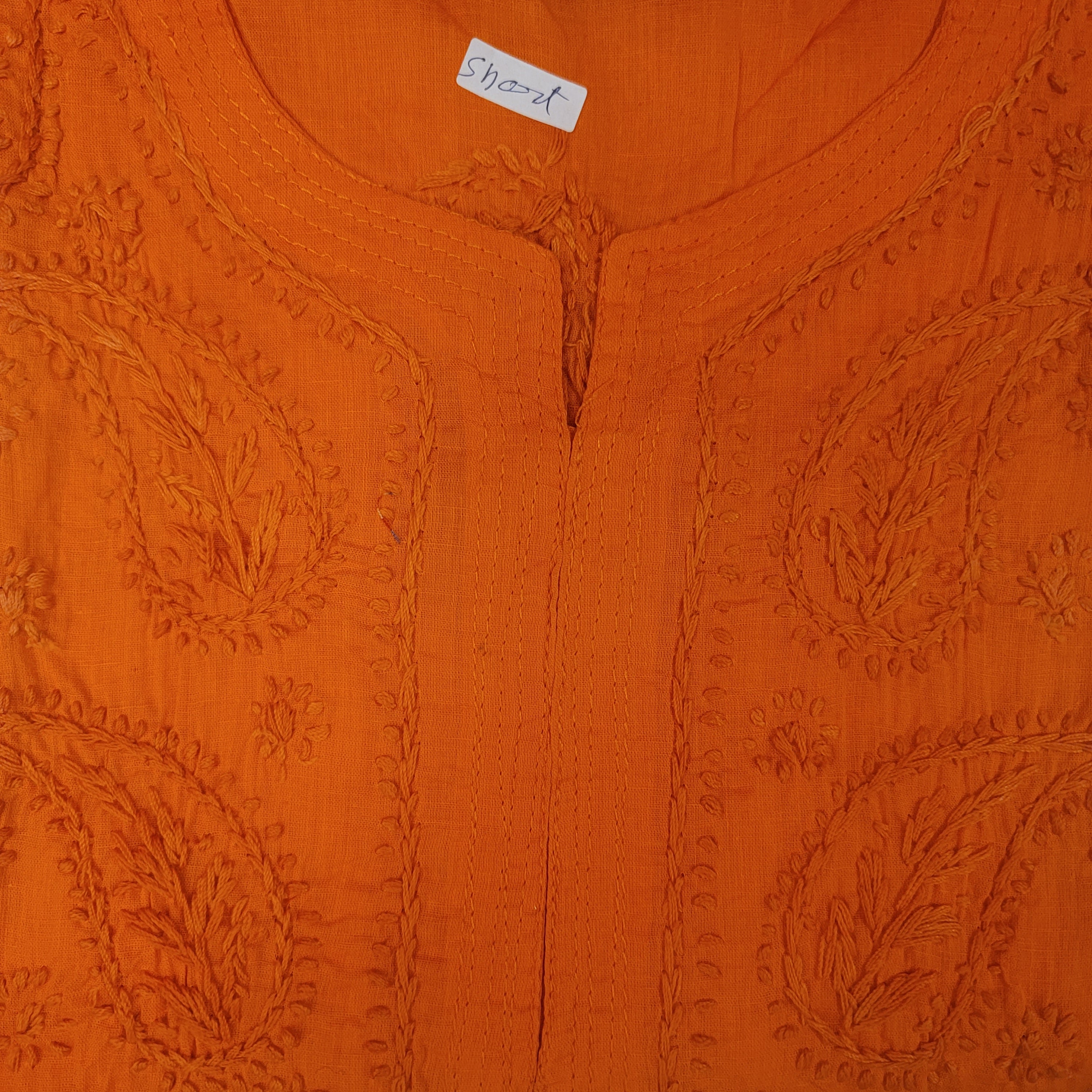 AR Short Embroidered Cotton Tunic Kurti-M - Vintage India NYC