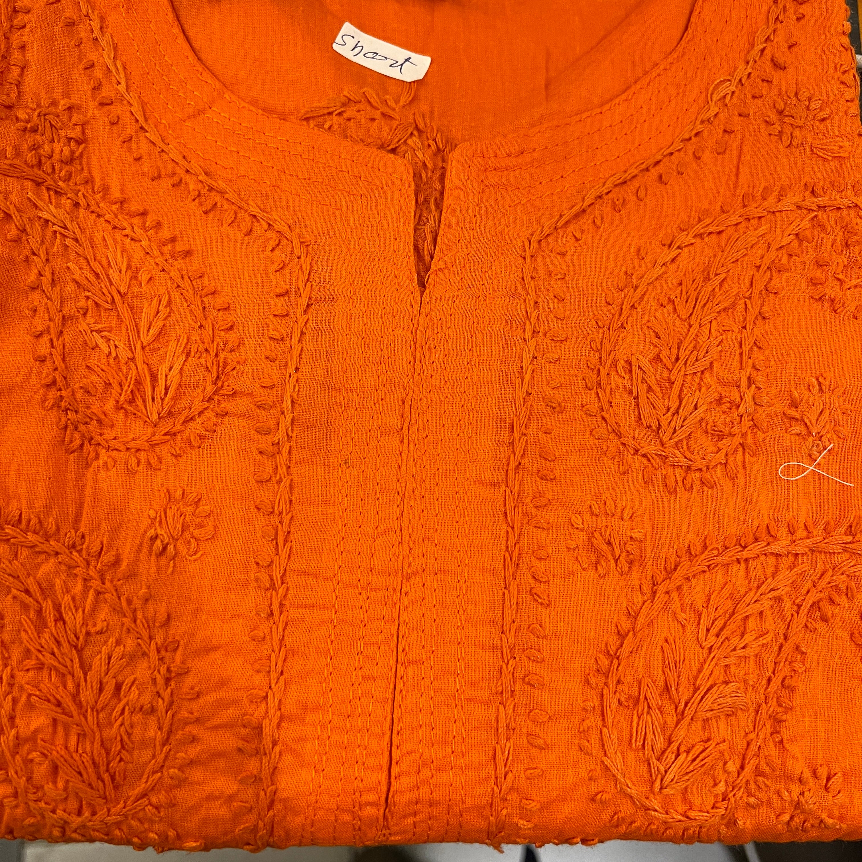 AR Short Embroidered Cotton Tunic Kurti-XS - Vintage India NYC