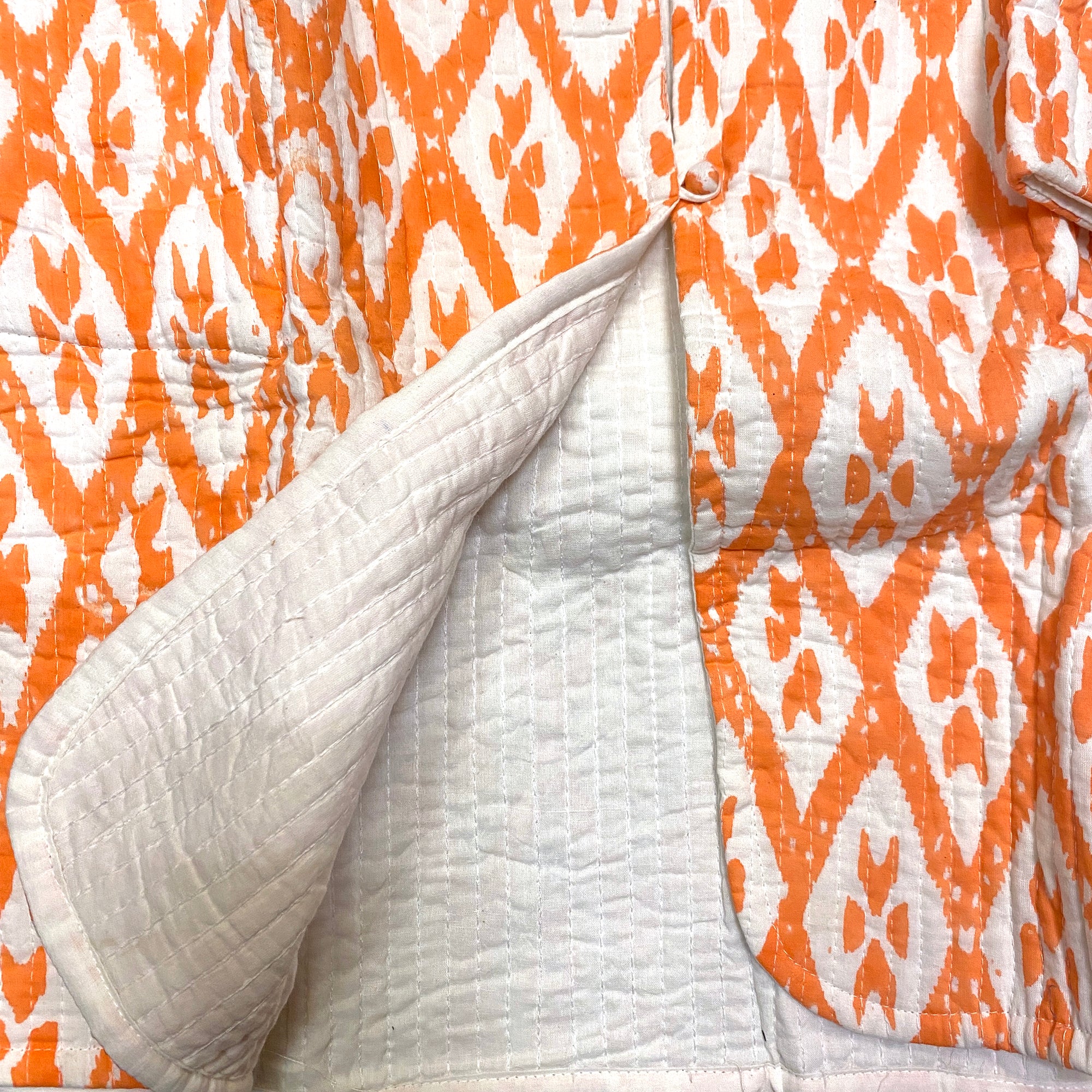 Reversible Long Quilted Jacket - Vintage India NYC