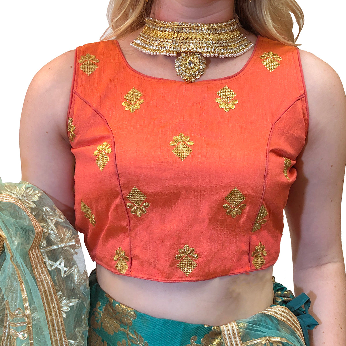 IE Gold Buti Choli Blouse - Vintage India NYC