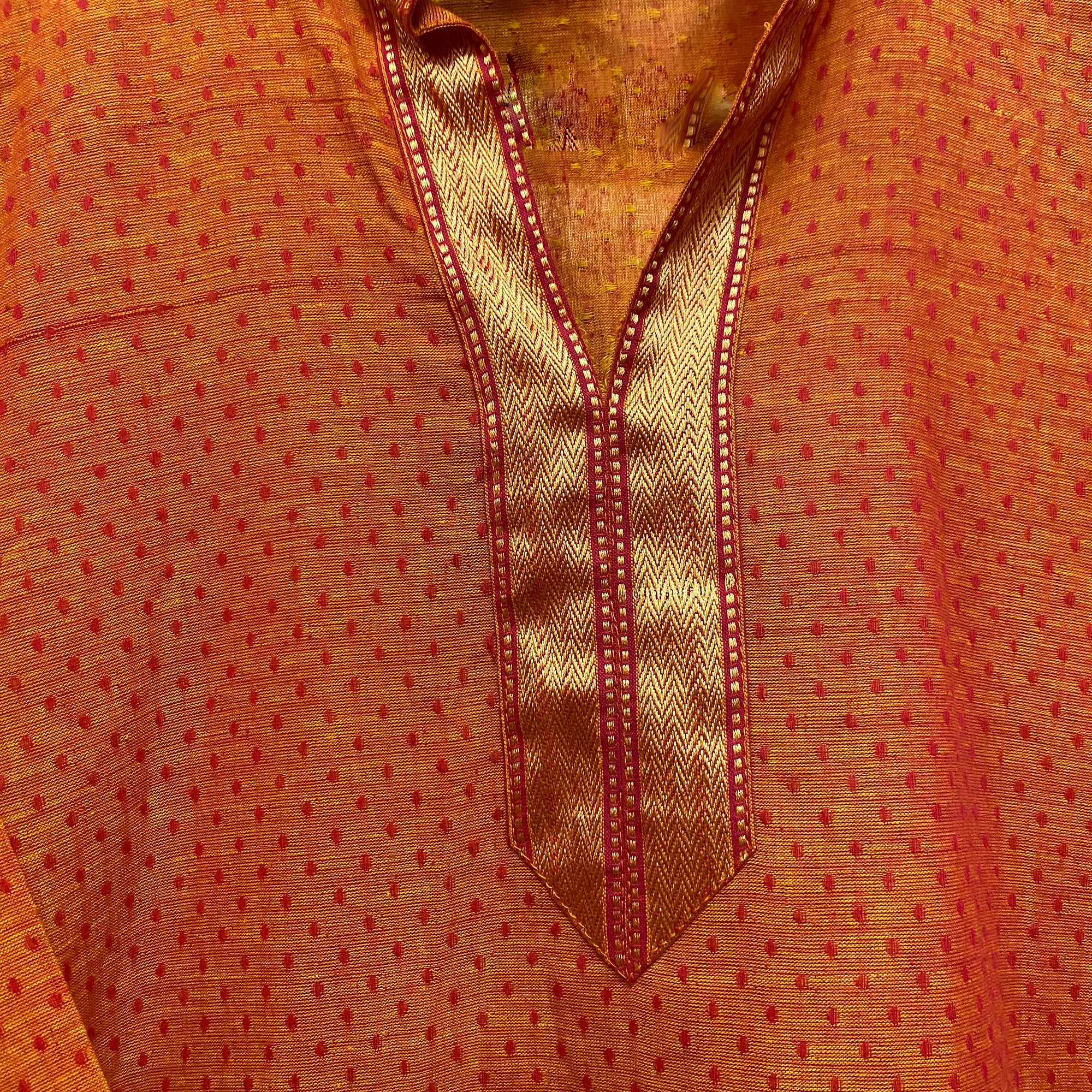 Orange Dot Kurti - Vintage India NYC