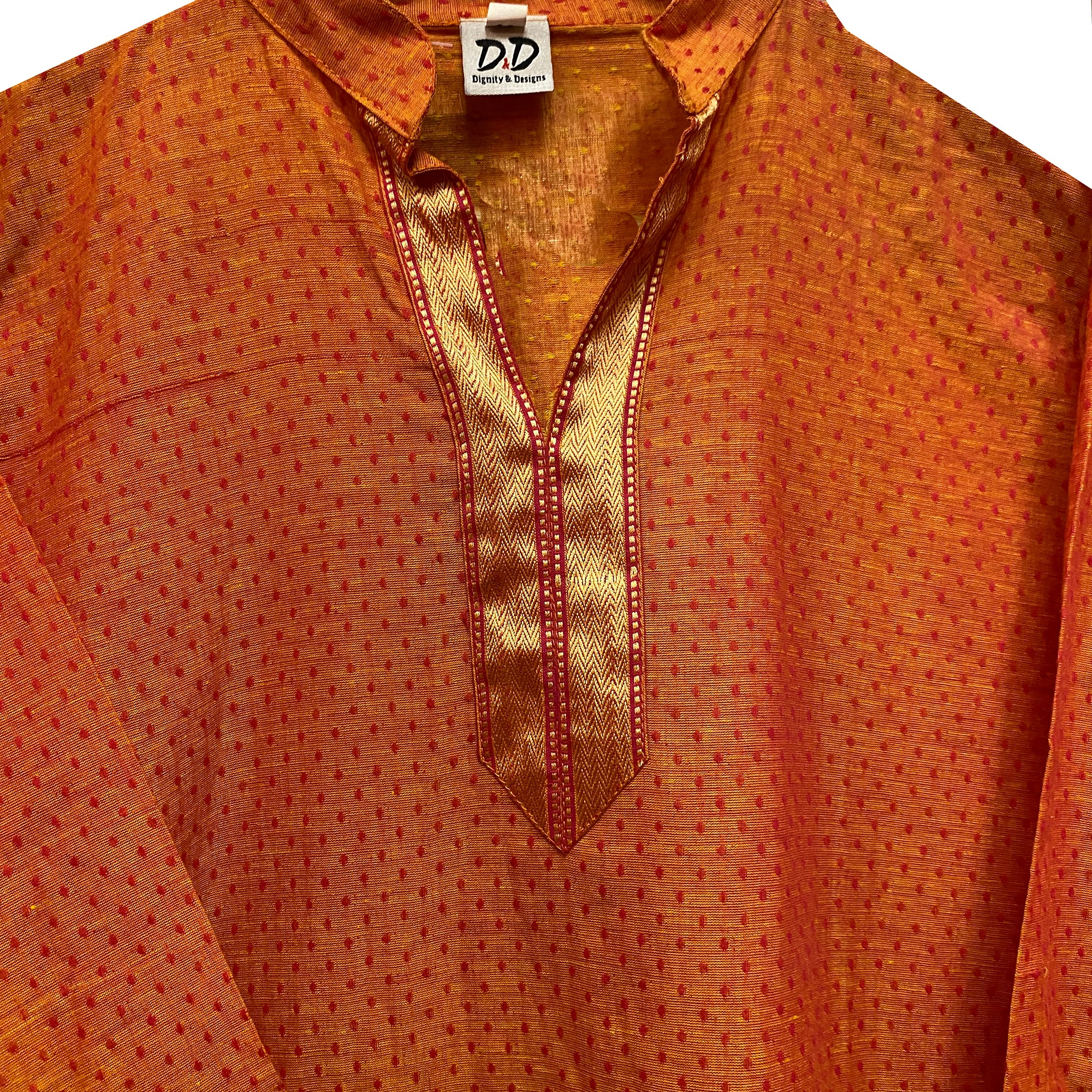 Orange Dot Kurti - Vintage India NYC