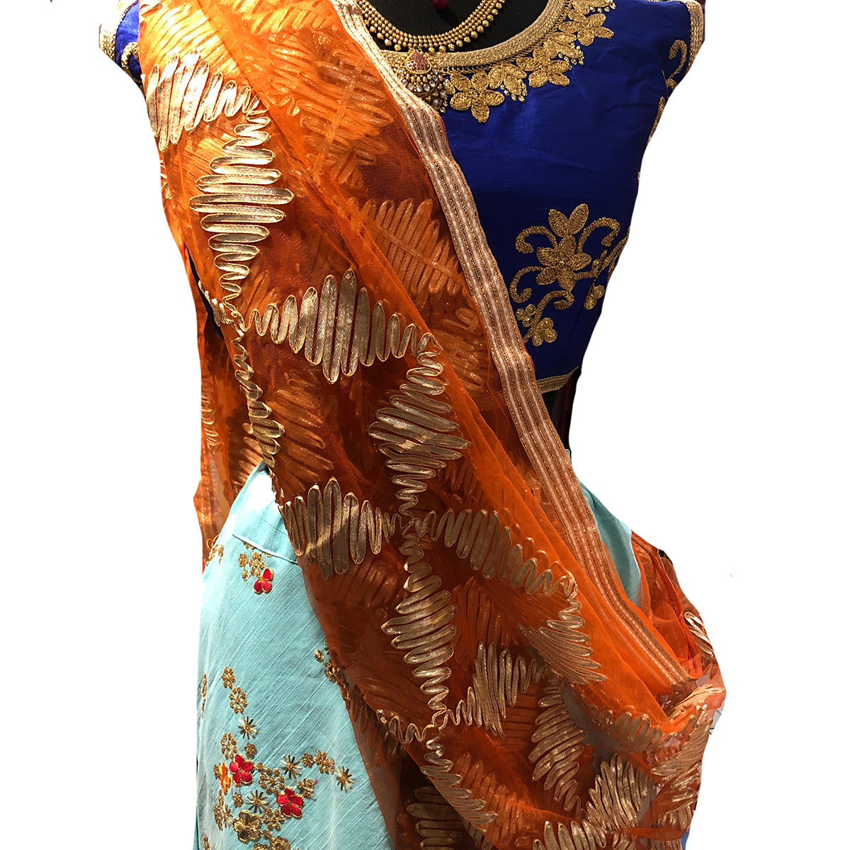 Organza Dupatta with Gota work - Vintage India NYC