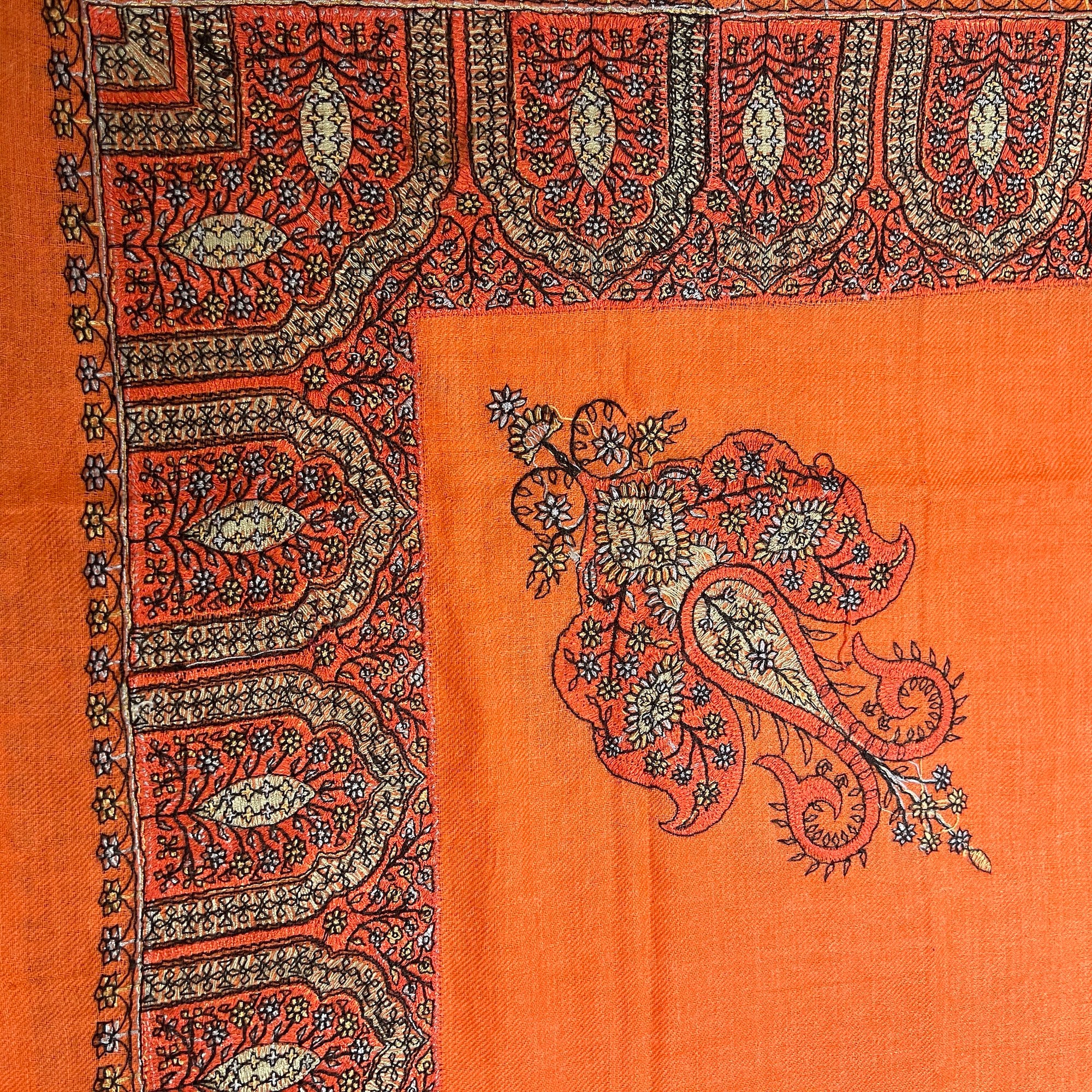 YD Kashmiri Embroidered Scarves - Various Colors - Vintage India NYC