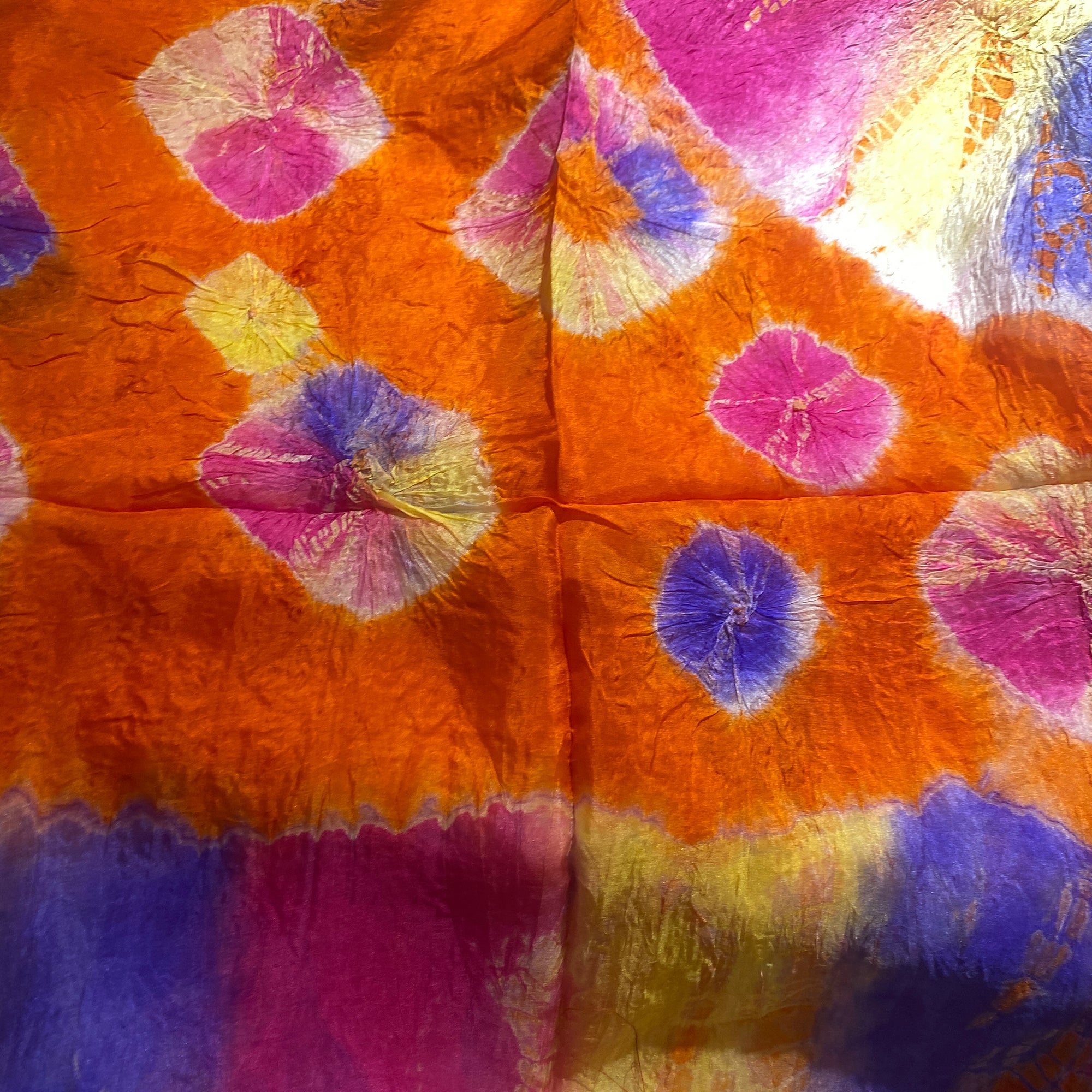 LH Bandhani Tie Dye Pure Silk Scarves - Vintage India NYC