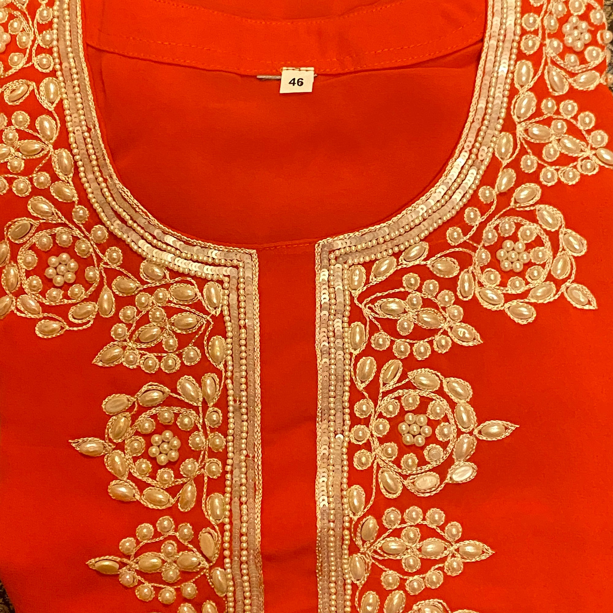 DT Georgette Kurti Size 46 - Vintage India NYC