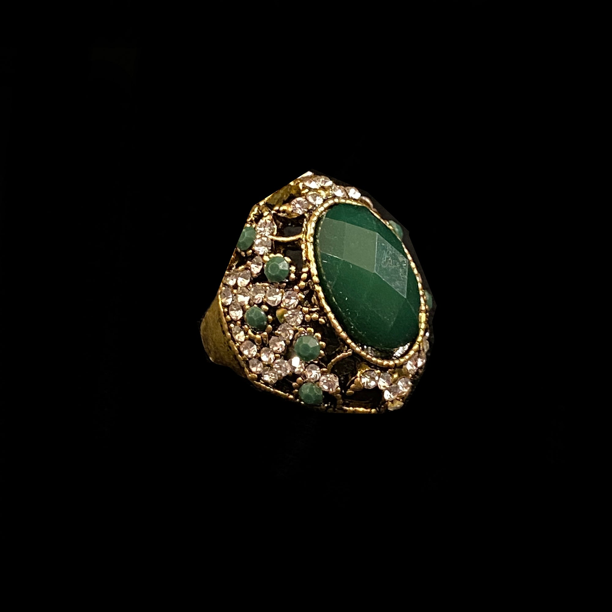 Green Cocktail Ring-3 styles - Vintage India NYC