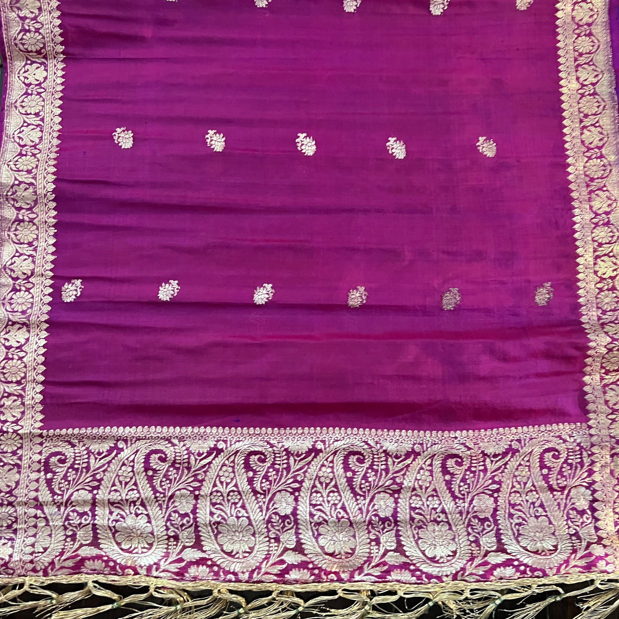 LH Banarsi Silk Runners-Paisley Flower 1 - Vintage India NYC