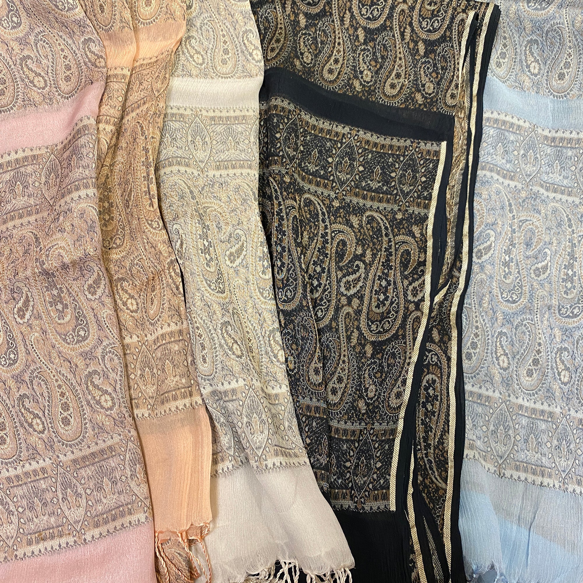 LH Silk Paisley Scarves-8 Colors - Vintage India NYC