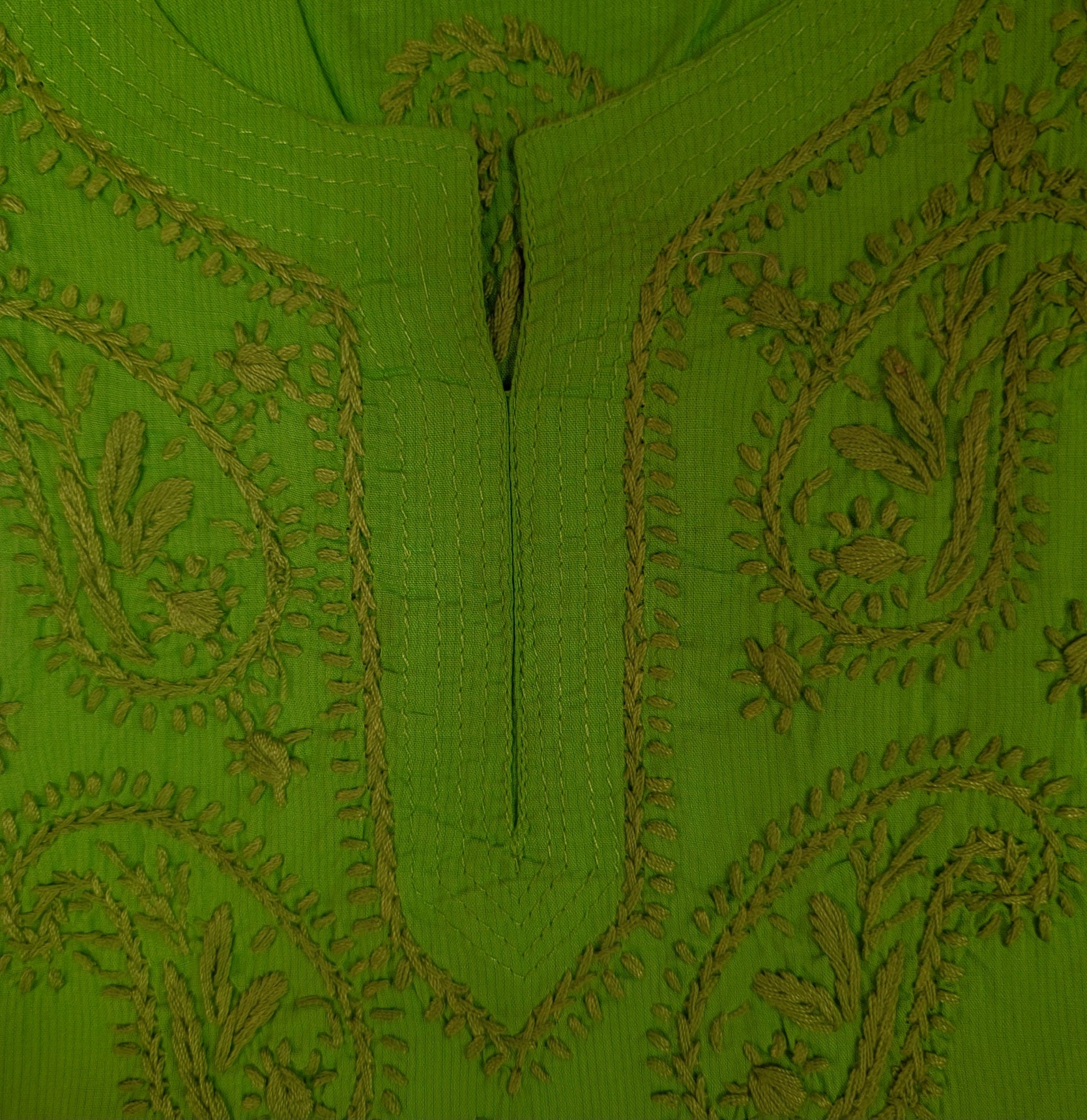 AR Short Embroidered Cotton Tunic Kurti-XS - Vintage India NYC