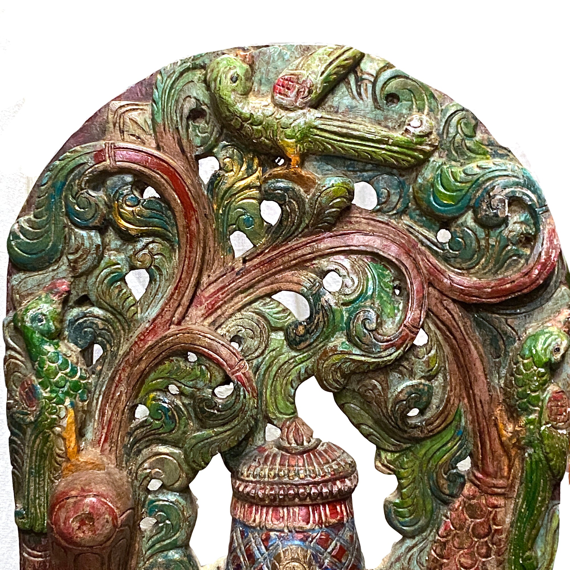Ganesh Hand-Painted & Carved Murti-Pastel Colors - Vintage India NYC