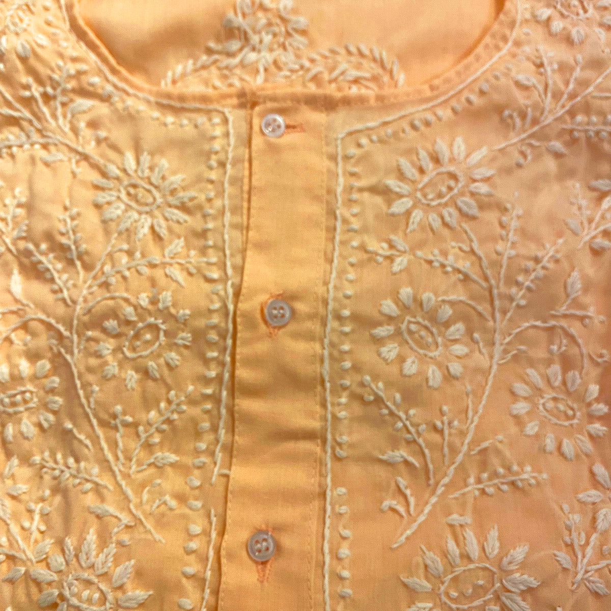 AR 3 Button Embroidered Cotton Tunic Kurti - Vintage India NYC