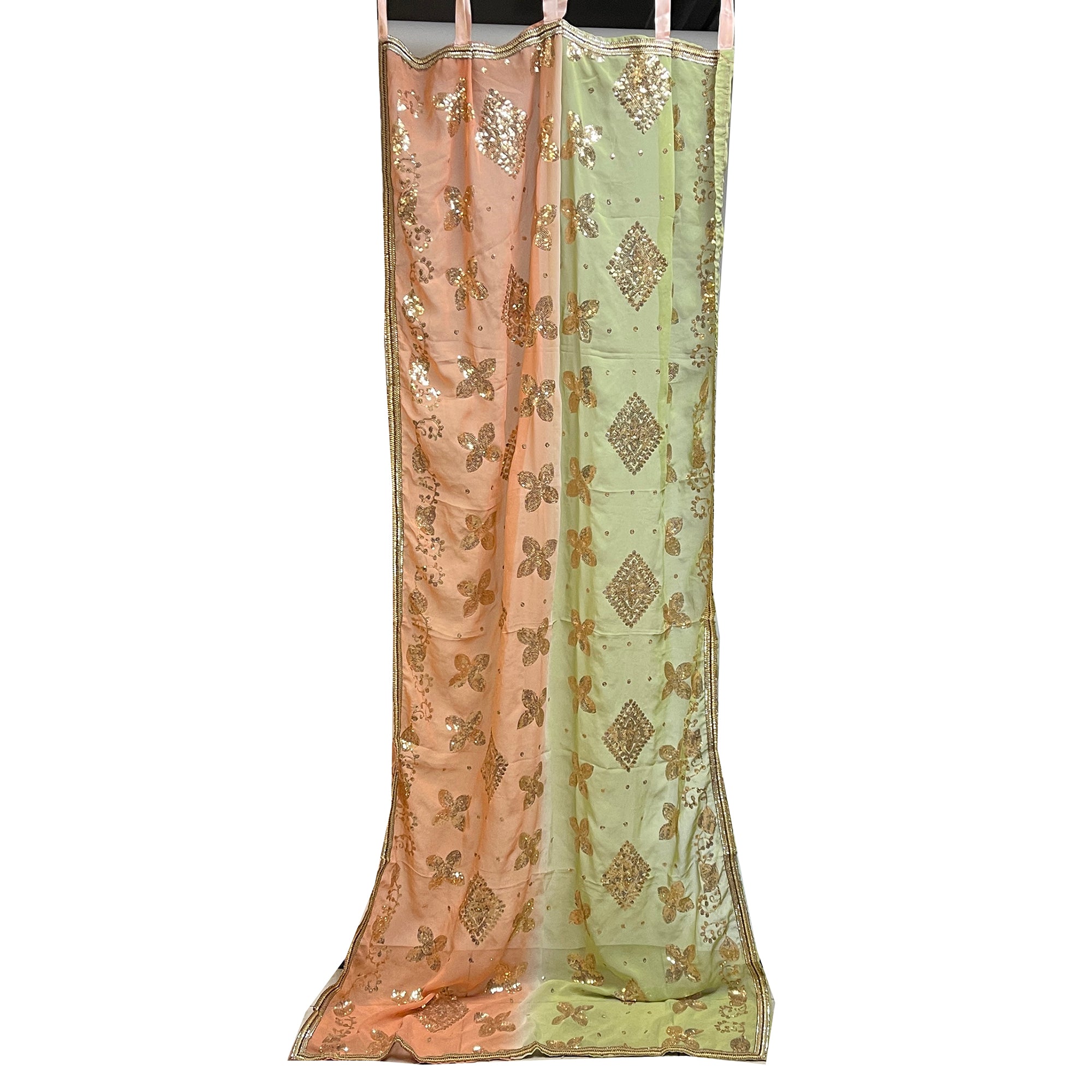 Single Orange Peach Curtains -7 Styles - Vintage India NYC