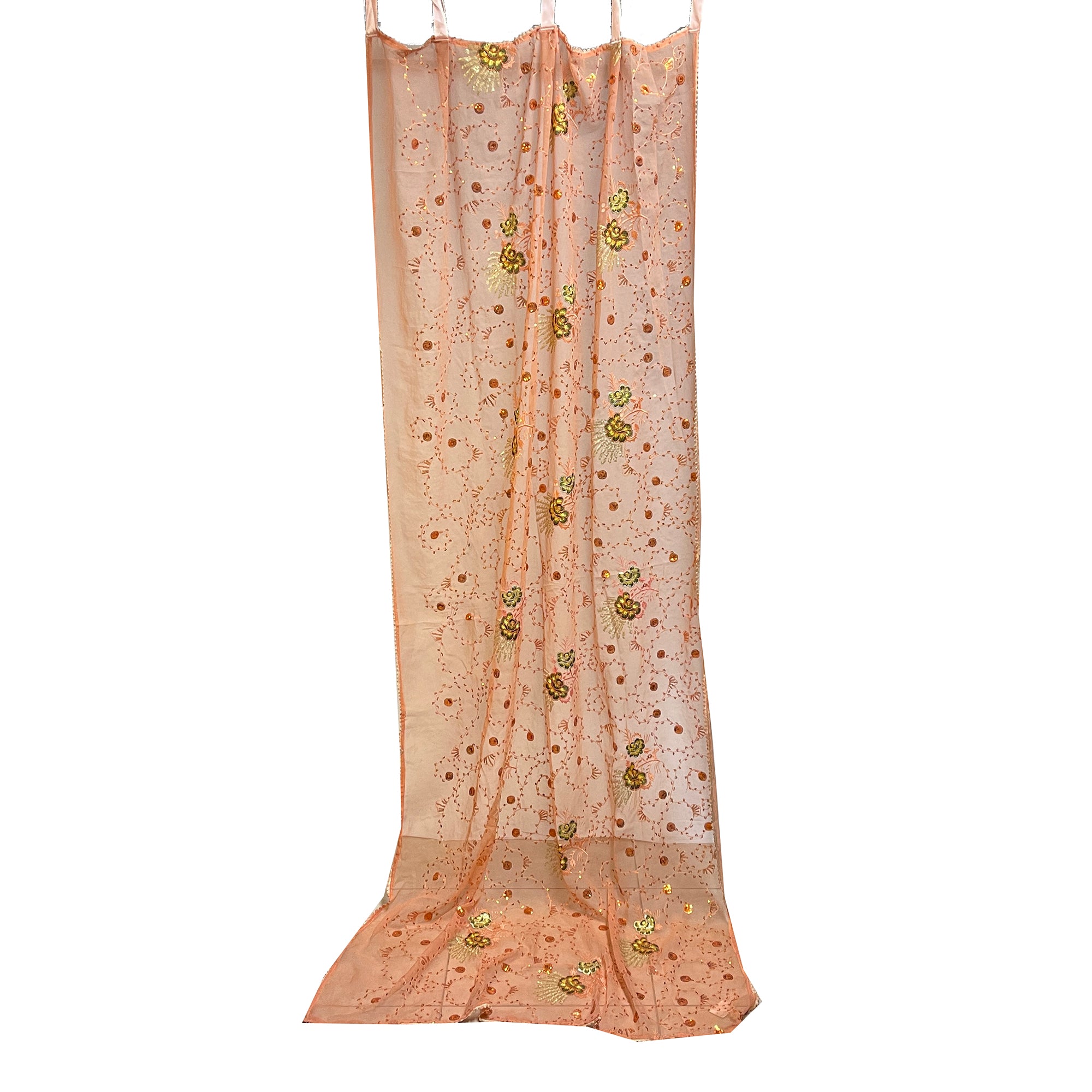 Single Orange Peach Curtains -7 Styles - Vintage India NYC