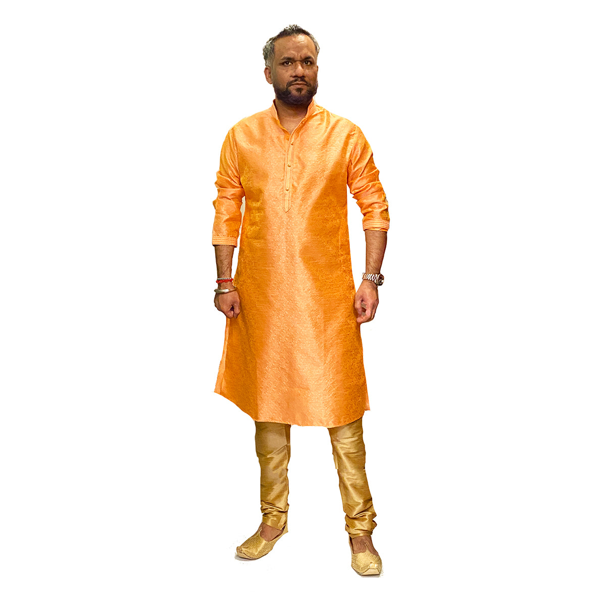 YD Peach Floral Kurta - Vintage India NYC