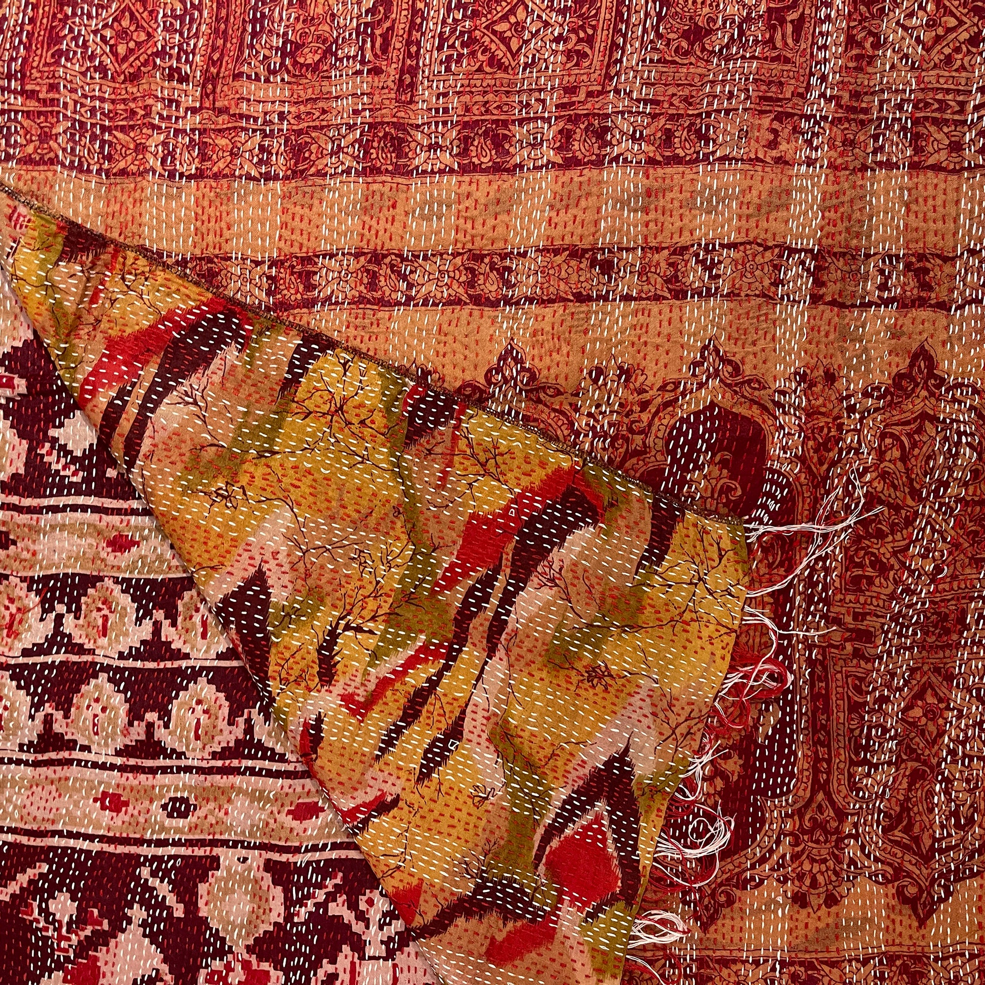 Silk Kantha Stoles - Vintage India NYC