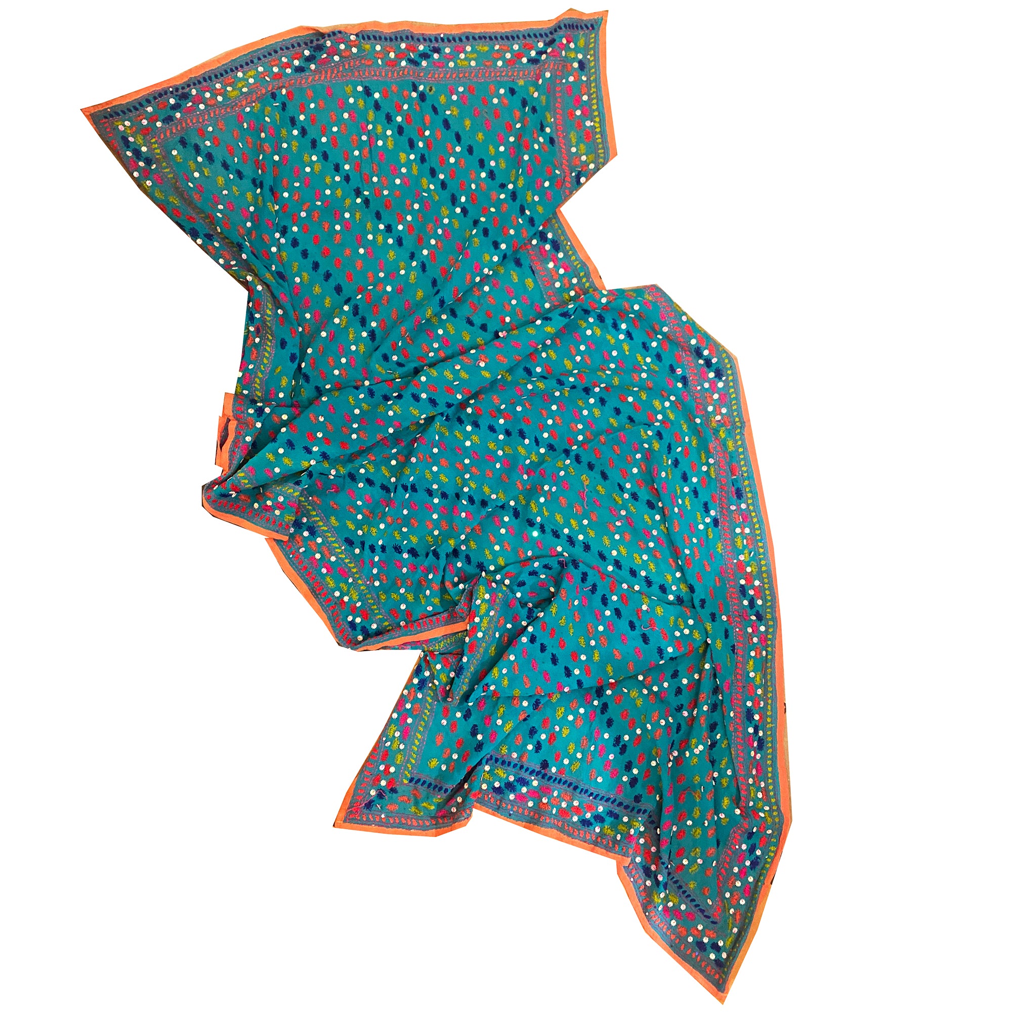 Vintage Peacock Phulkari Dupatta Scarf - Vintage India NYC