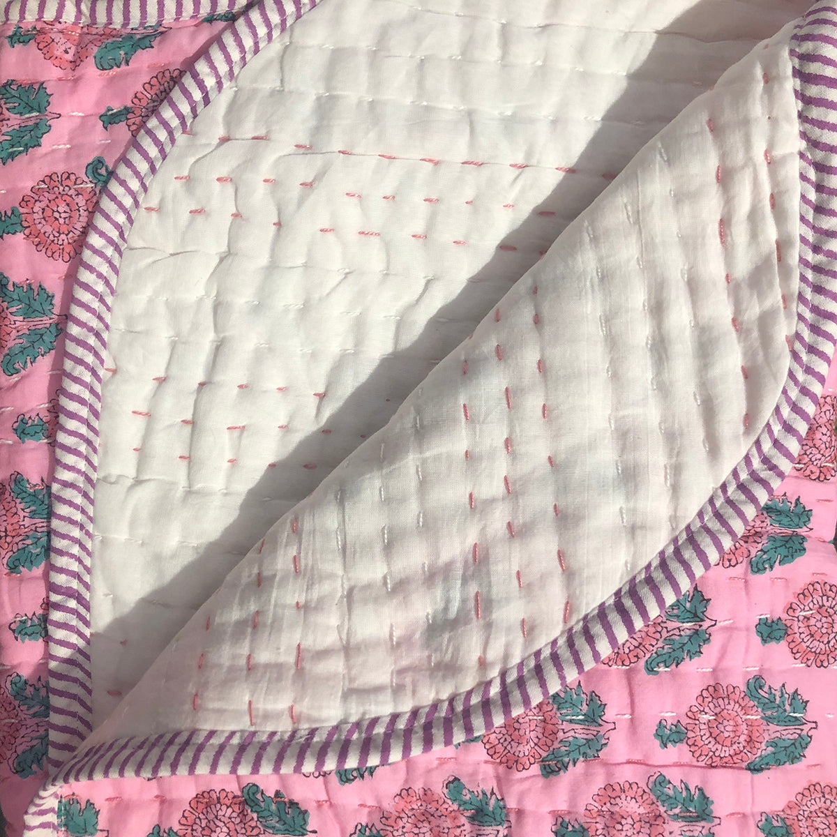 Blockprint Reversible Baby Blankets - Vintage India NYC