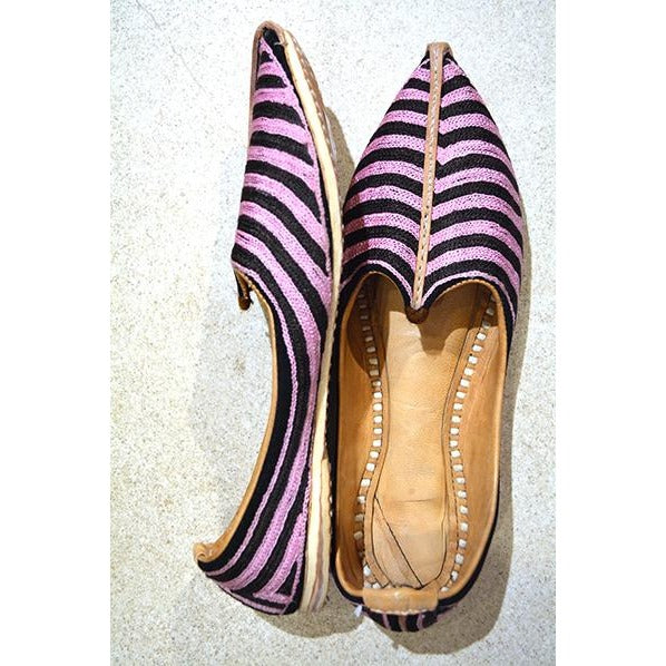 Handmade pink and black shoes - Vintage India NYC
