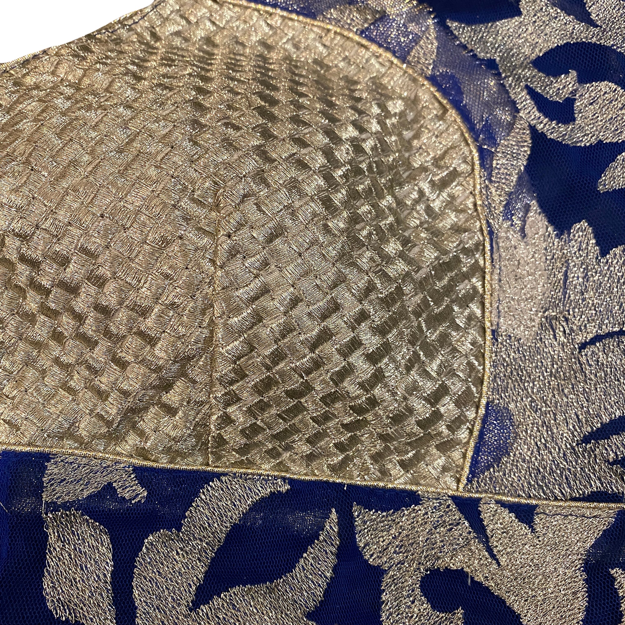 Blue or Pink with Silver Saree Blouse - Vintage India NYC