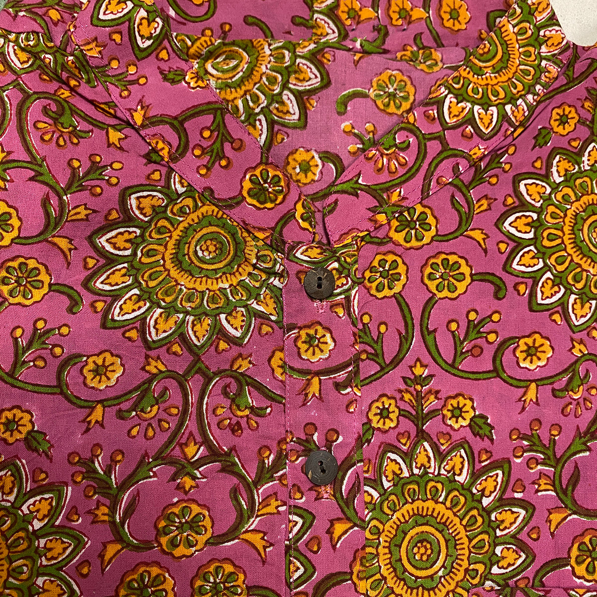 AR Mens Block Print Short Kurta - Vintage India NYC