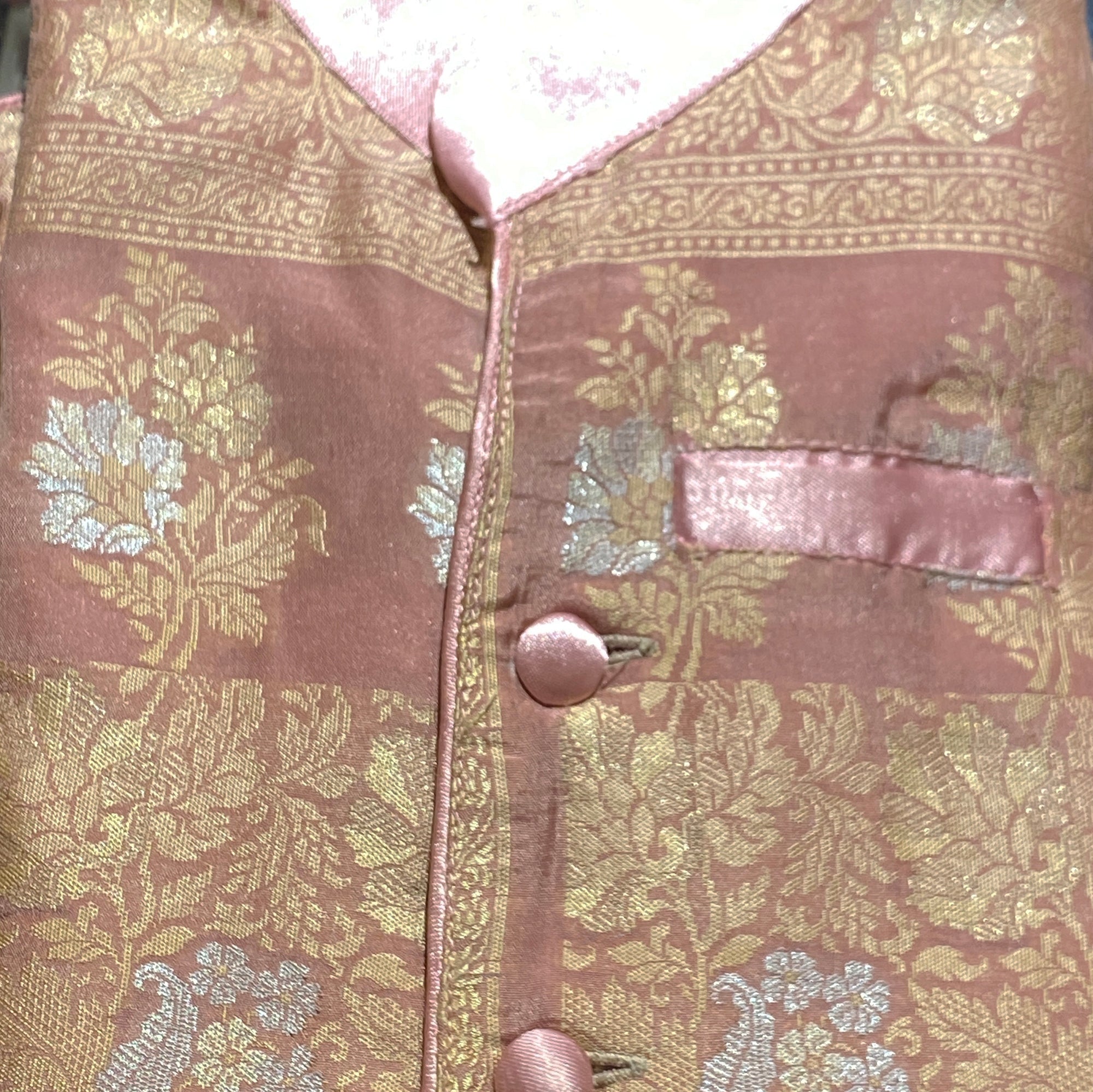 Boys Silk Brocade Sherwani Jackets-7 Colors - Vintage India NYC