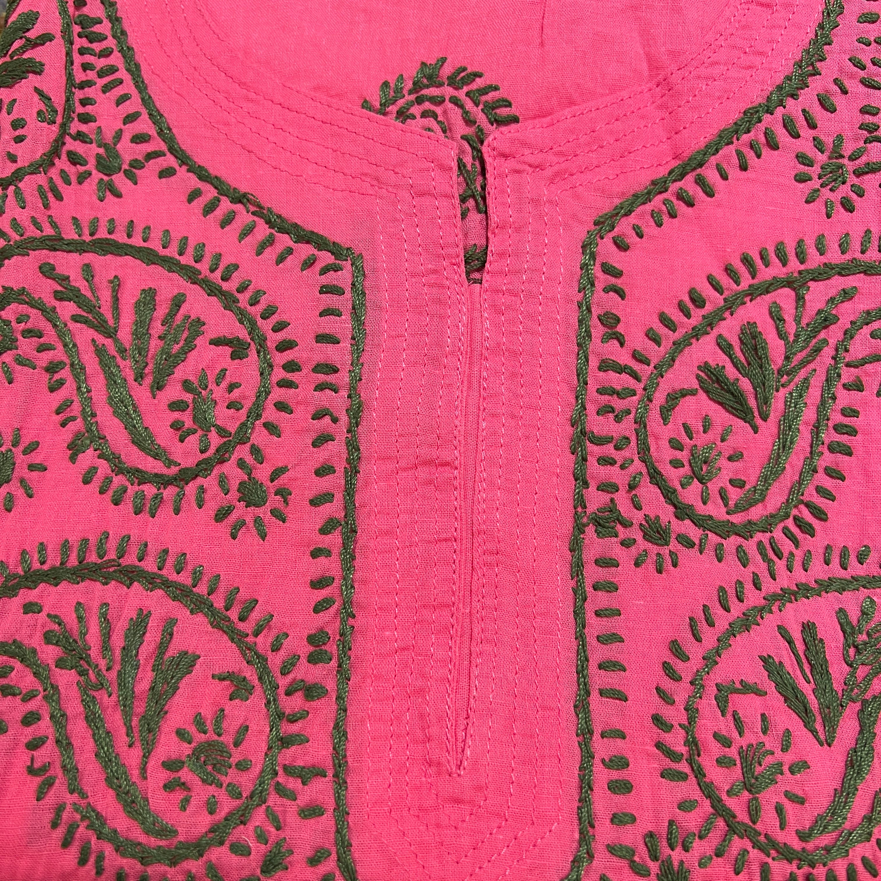 AR Short Embroidered Cotton Tunic Kurti-S - Vintage India NYC