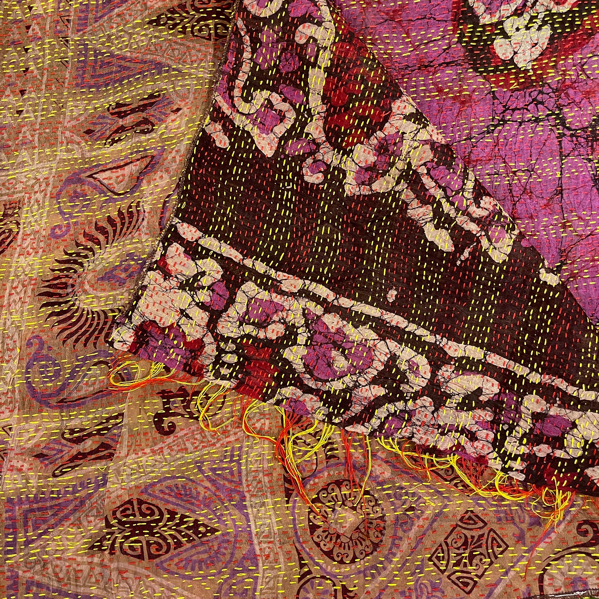 Silk Kantha Stoles - Vintage India NYC