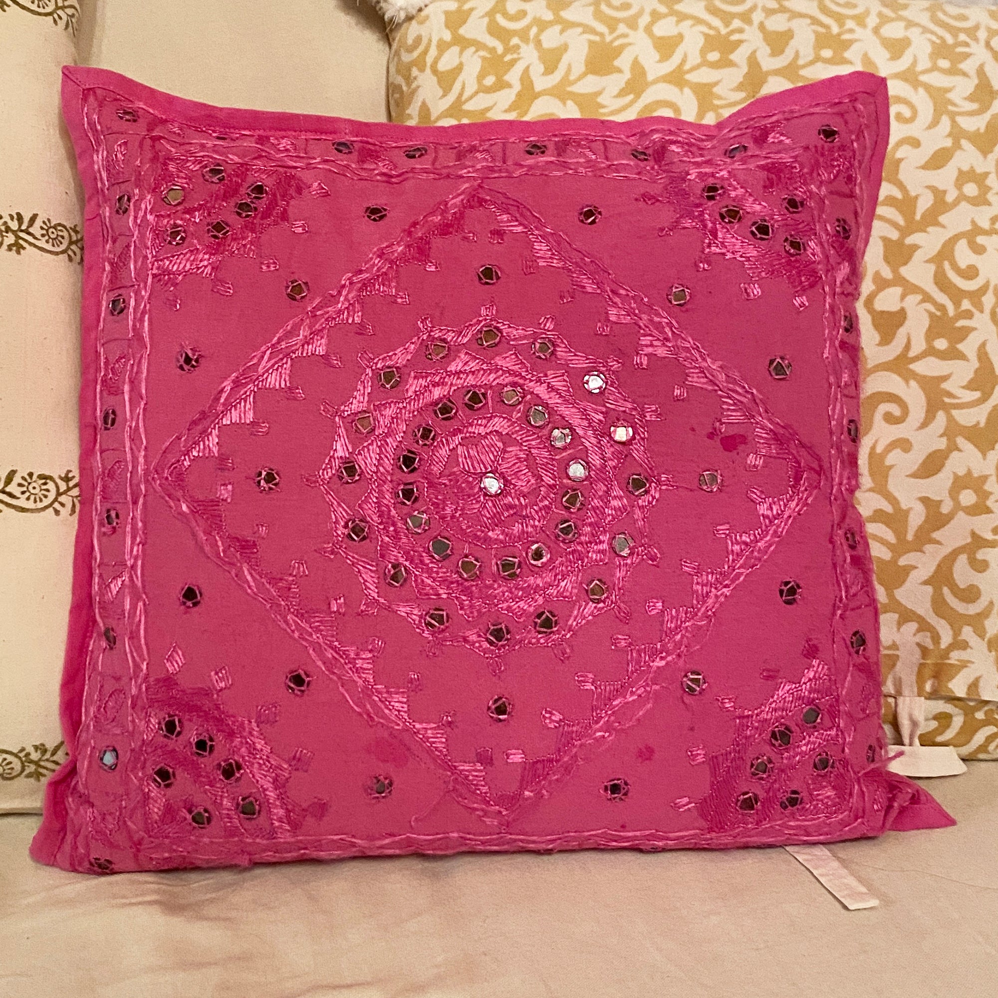 JM Mirrorwork Pillow Covers-7 Colors - Vintage India NYC