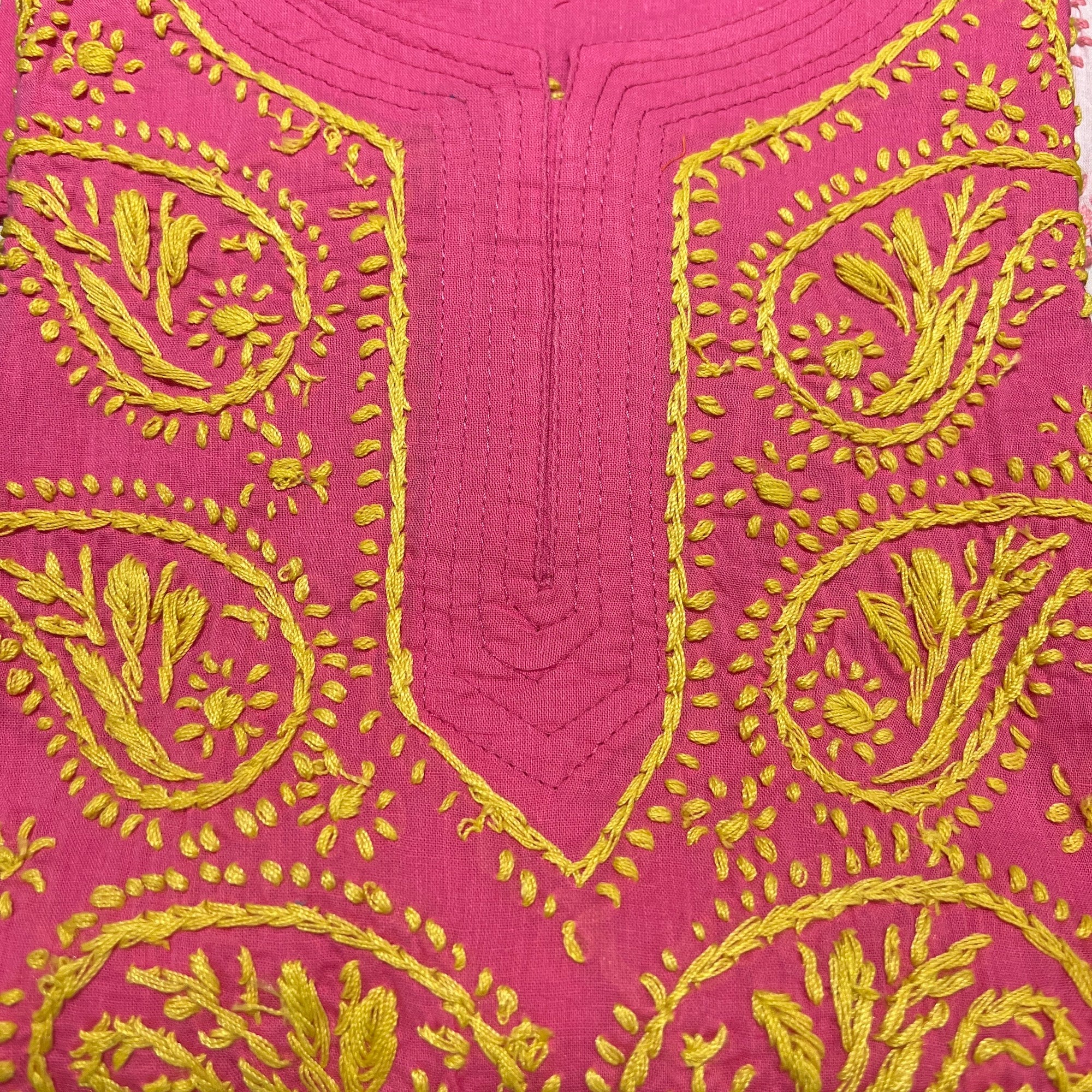 AR Short Embroidered Cotton Tunic Kurti-M - Vintage India NYC