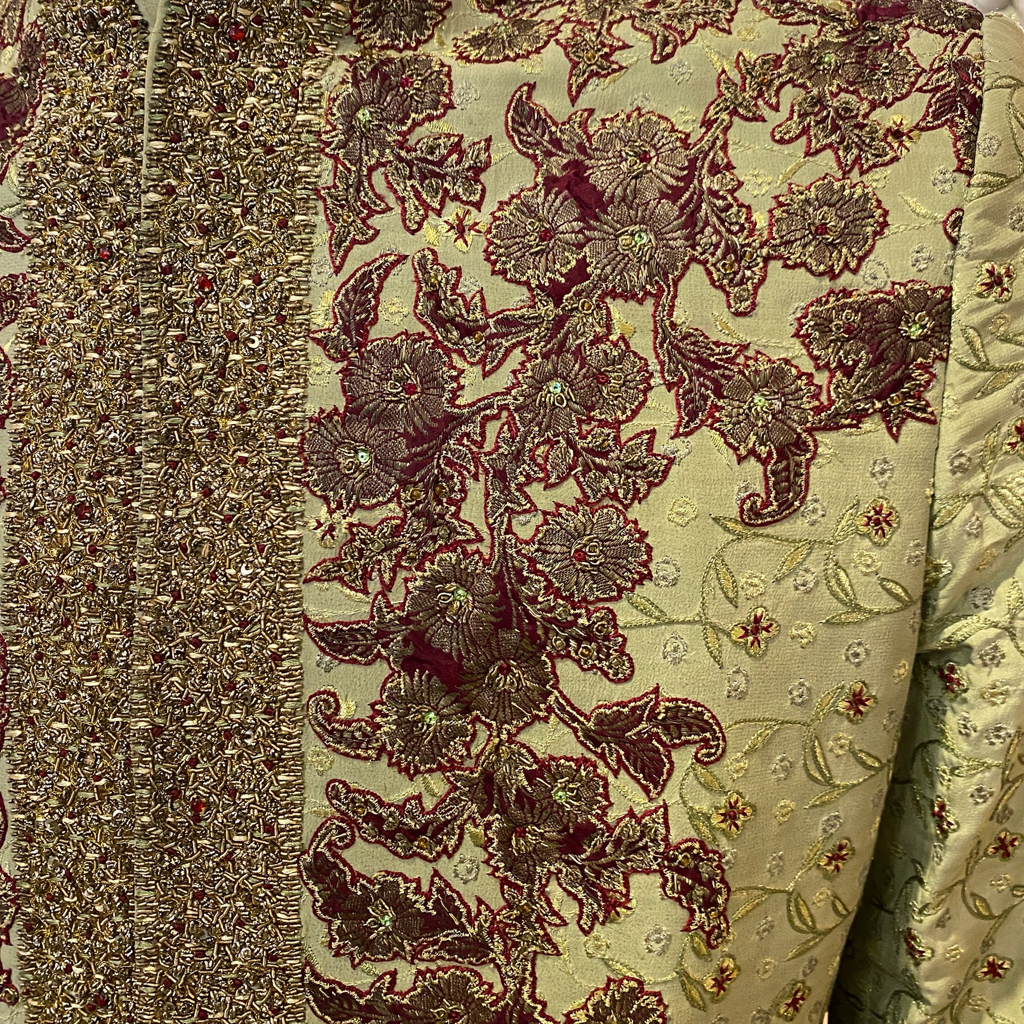 Vintage Pista Sage Sherwani - Vintage India NYC